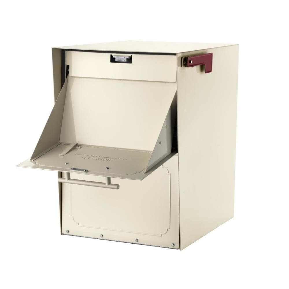 Architectural Mailboxes Post Mount Off-white Metal Extra Large Lockable ...