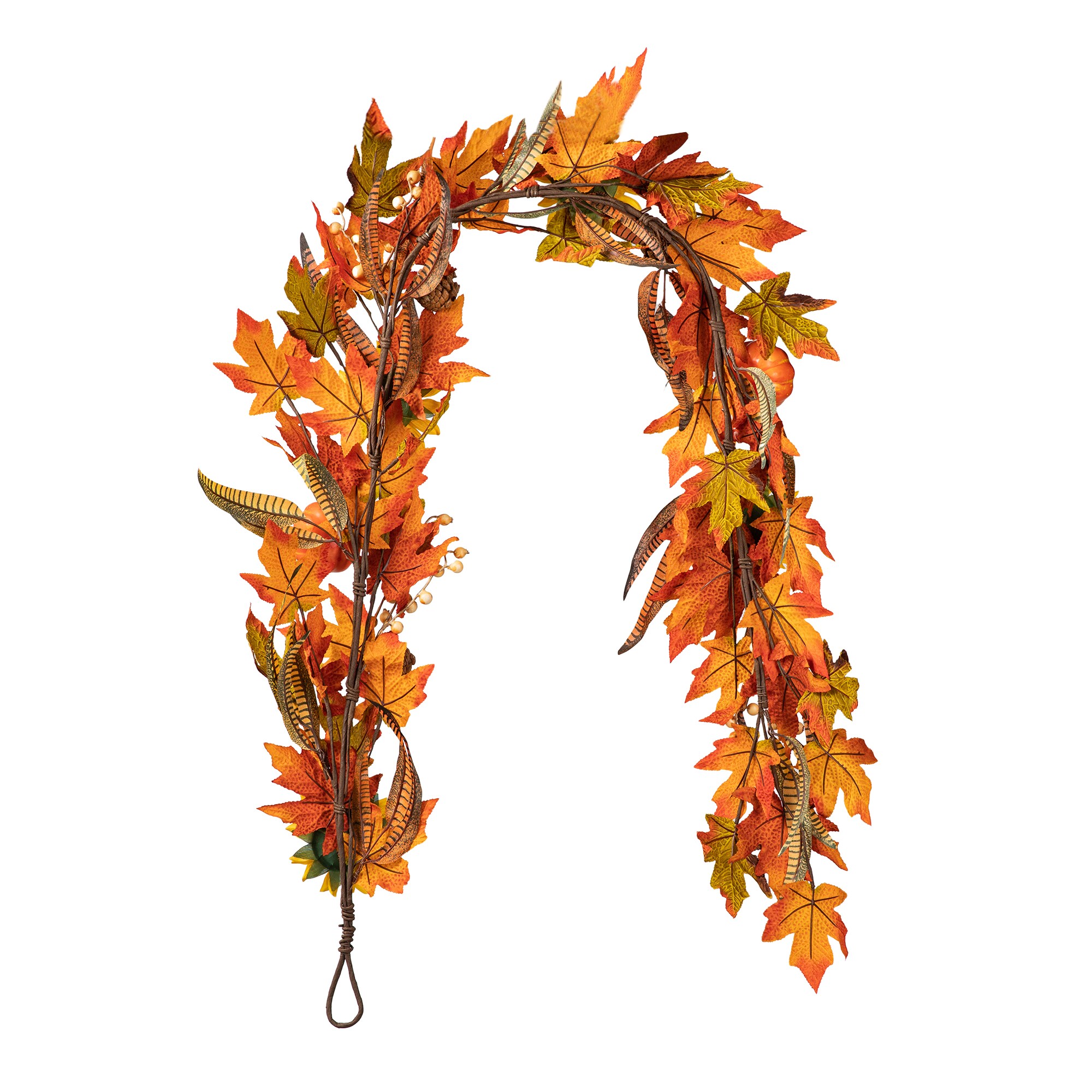 Glitzhome 2030200011 Artificial-Thanksgiving-Wreaths - View #2