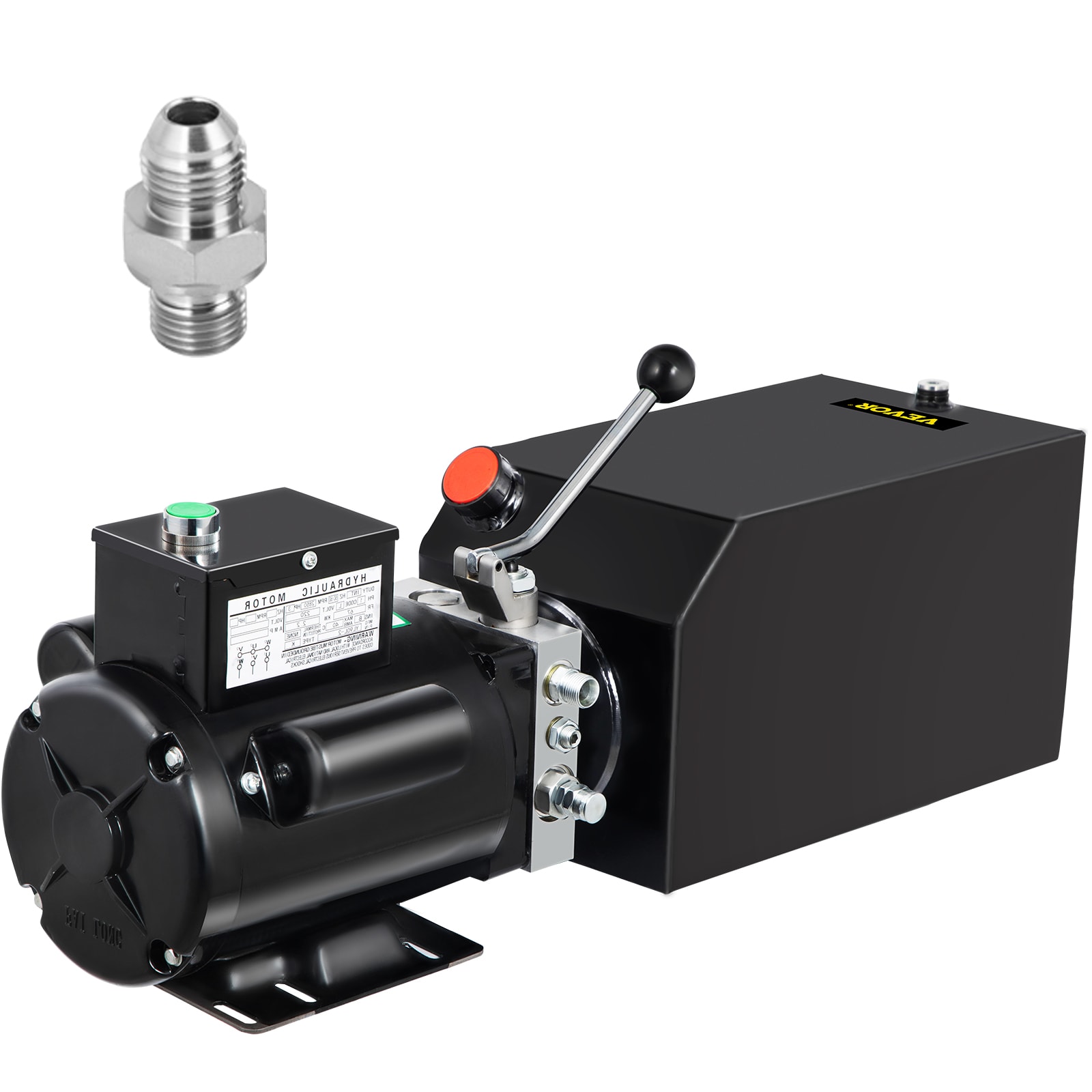 VEVOR 14LCZYYBHSYX00001V7 Hydraulic Pump 14 Quart Hydraulic Power Unit 2950 Psi Car Lift Hydraulic Pack Dump Trailer 220V 60Hz 1 Ph Auto Repair Shop with Oil Reservoir Tank