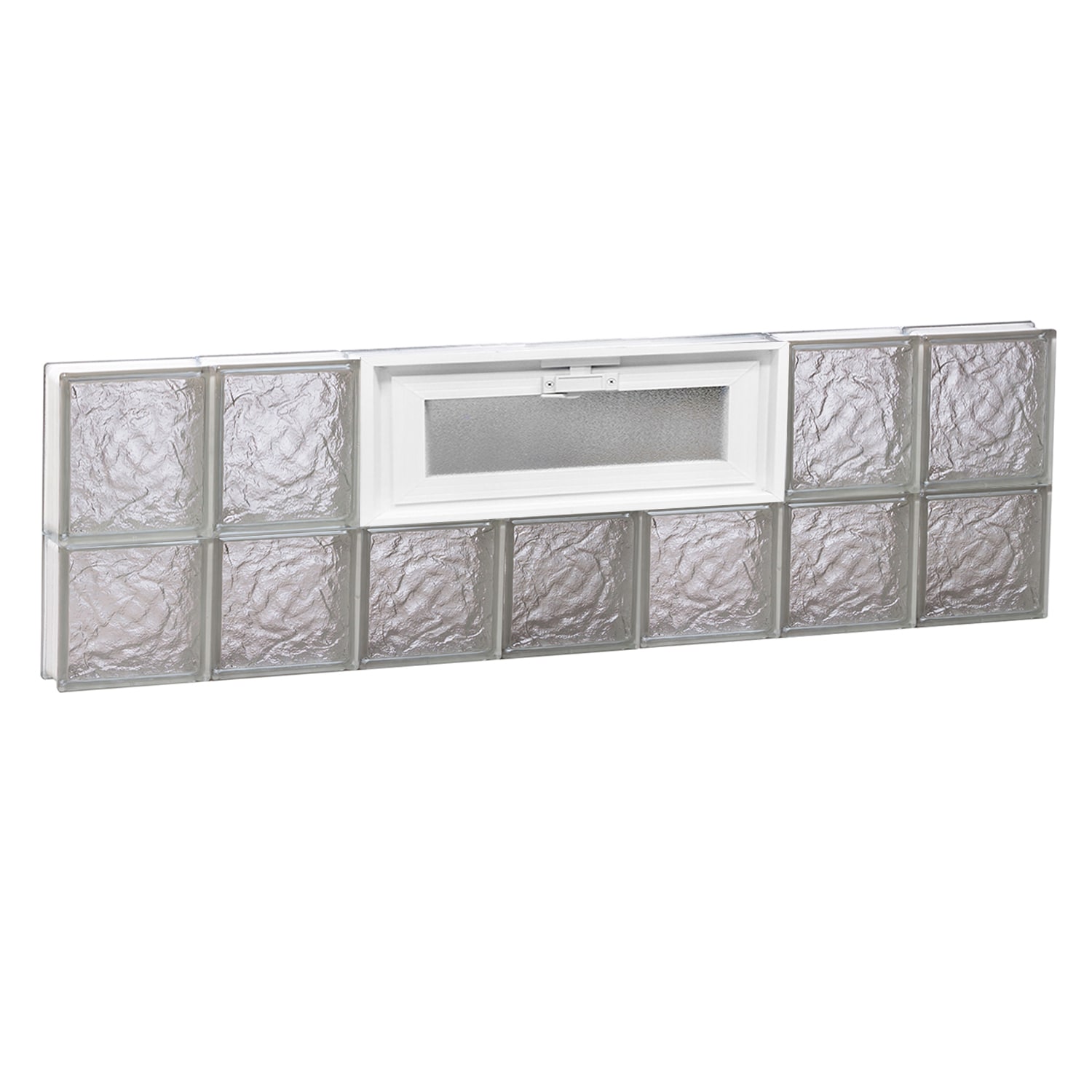 REDI2SET V4214IS Ice Glass 40-1/4-in x 13-1/2-in Frameless Replacement Vented Glass Block Window