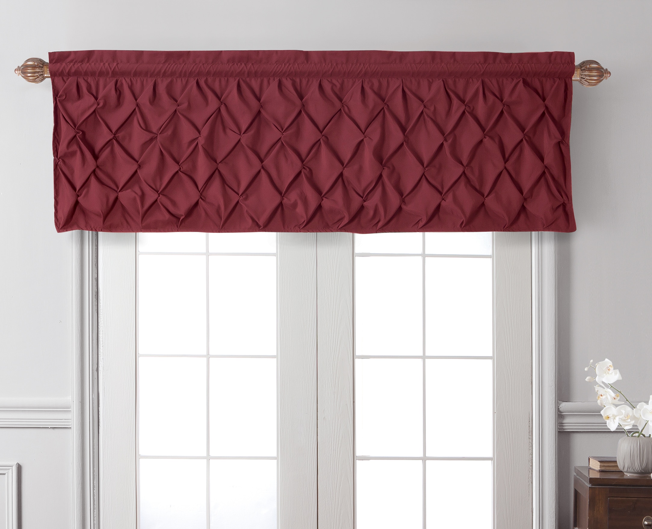 VCNY Home - 20-in Burgundy Room darkening Rod pocket Single curtain panel