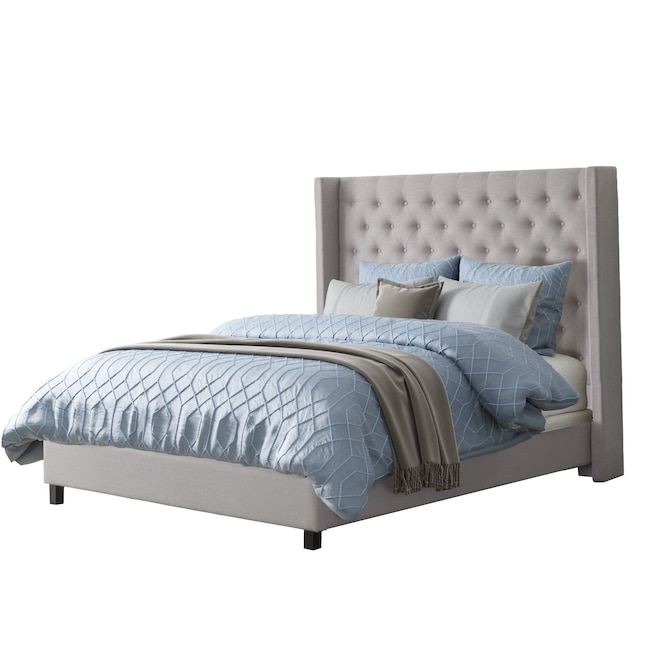 Corliving Fairfield Grey King, Upholstered Bed Frame King Grey