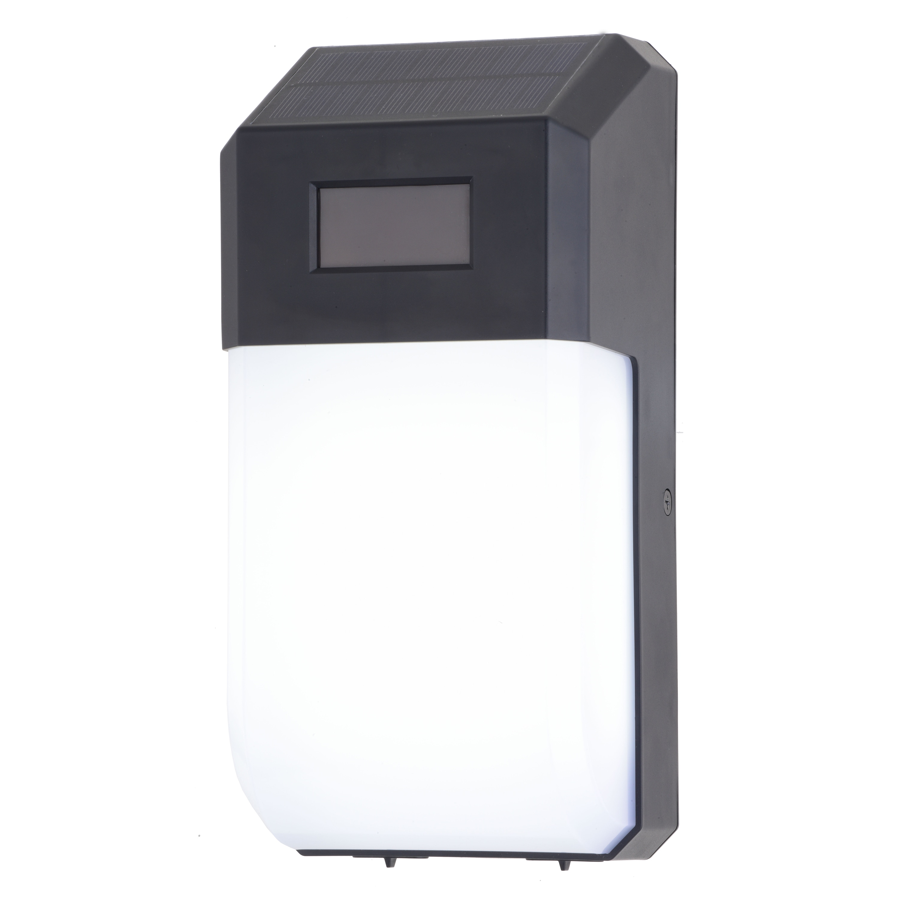 Black Solar LED Outdoor Wall Light with Motion Sensor and Frosted Shade