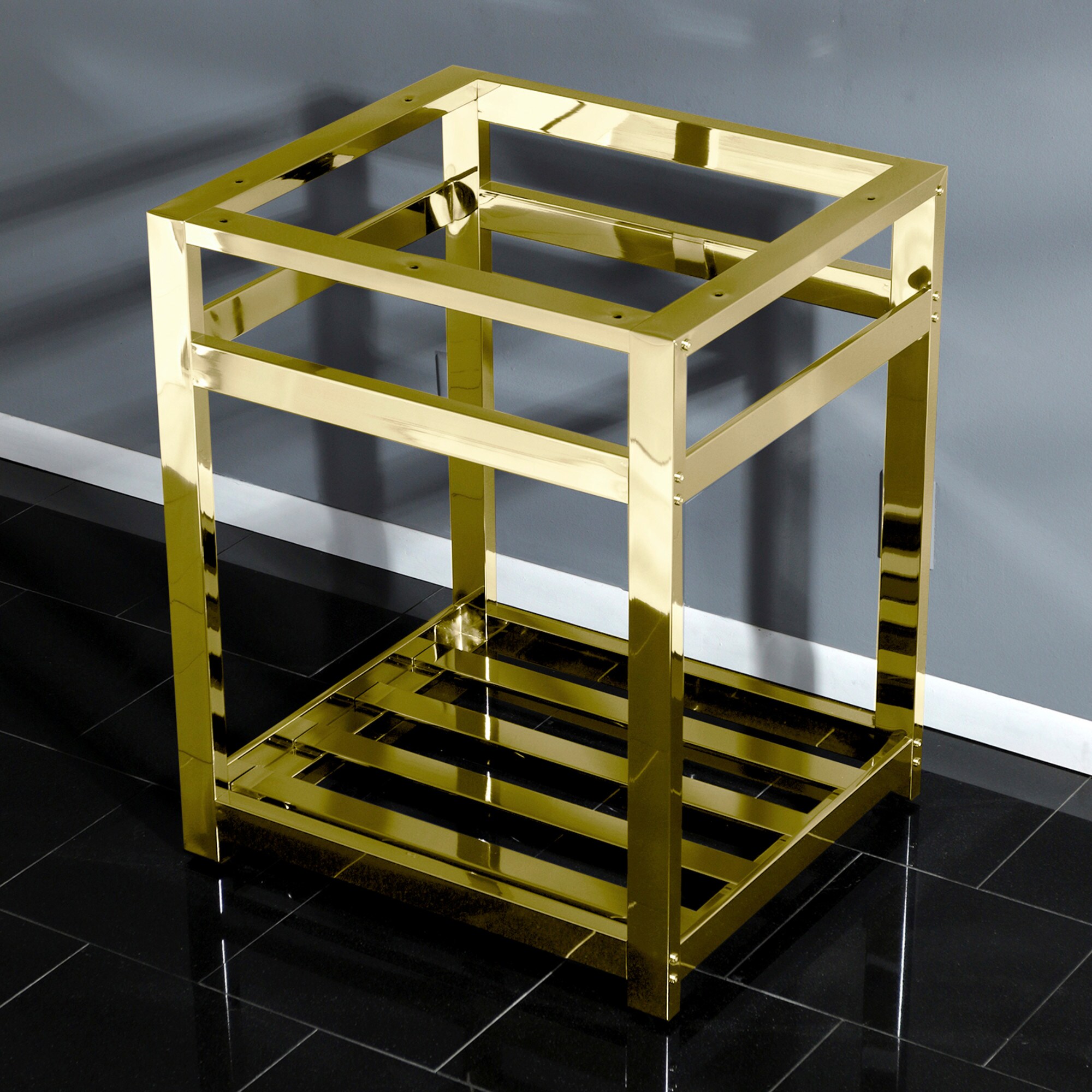 Kingston Brass Iron 22-in Freestanding Modern Polished Brass