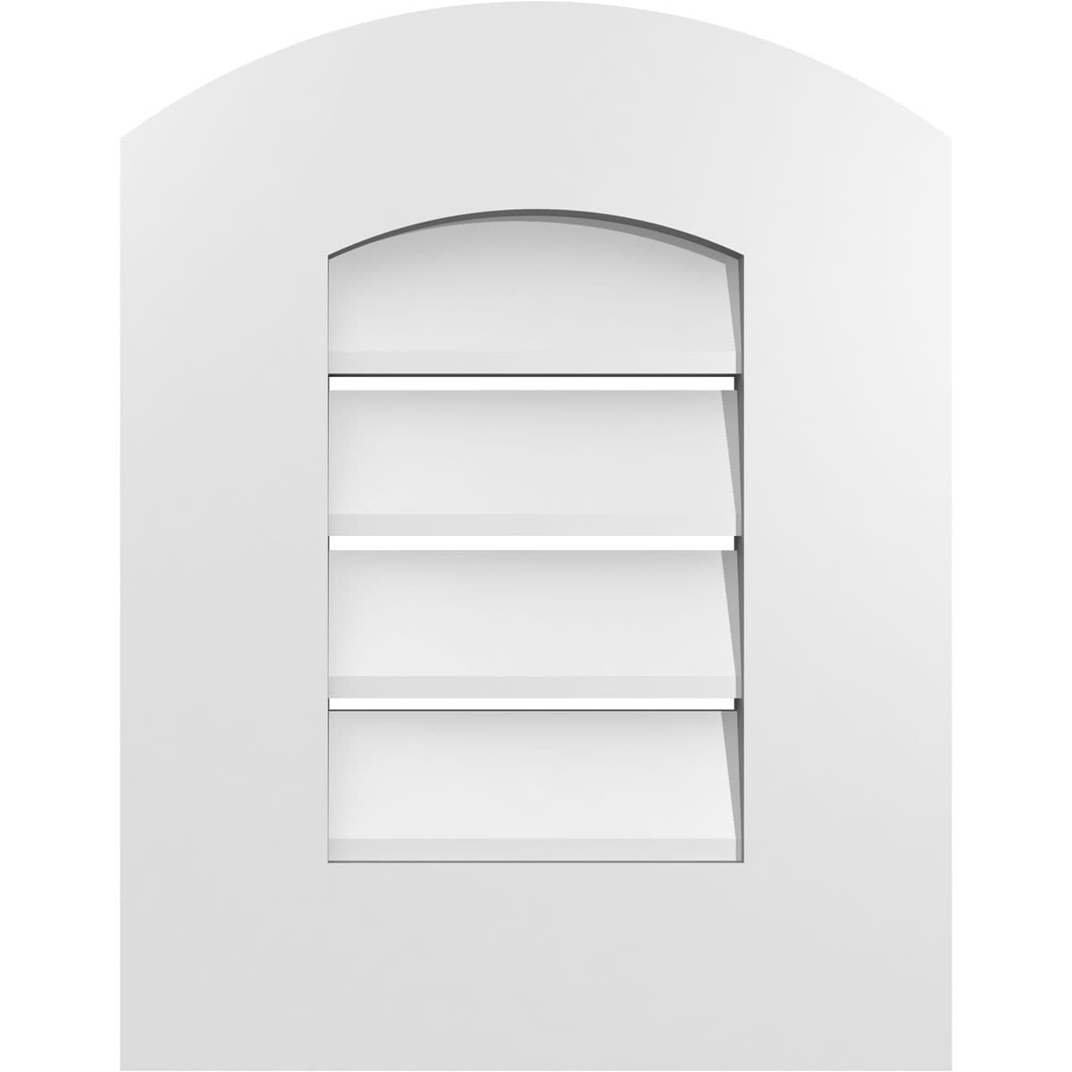 Ekena Millwork GVPAR14X1801SF 14-Inches x 18-Inches Off-white Round top PVC Gable Louver Vent