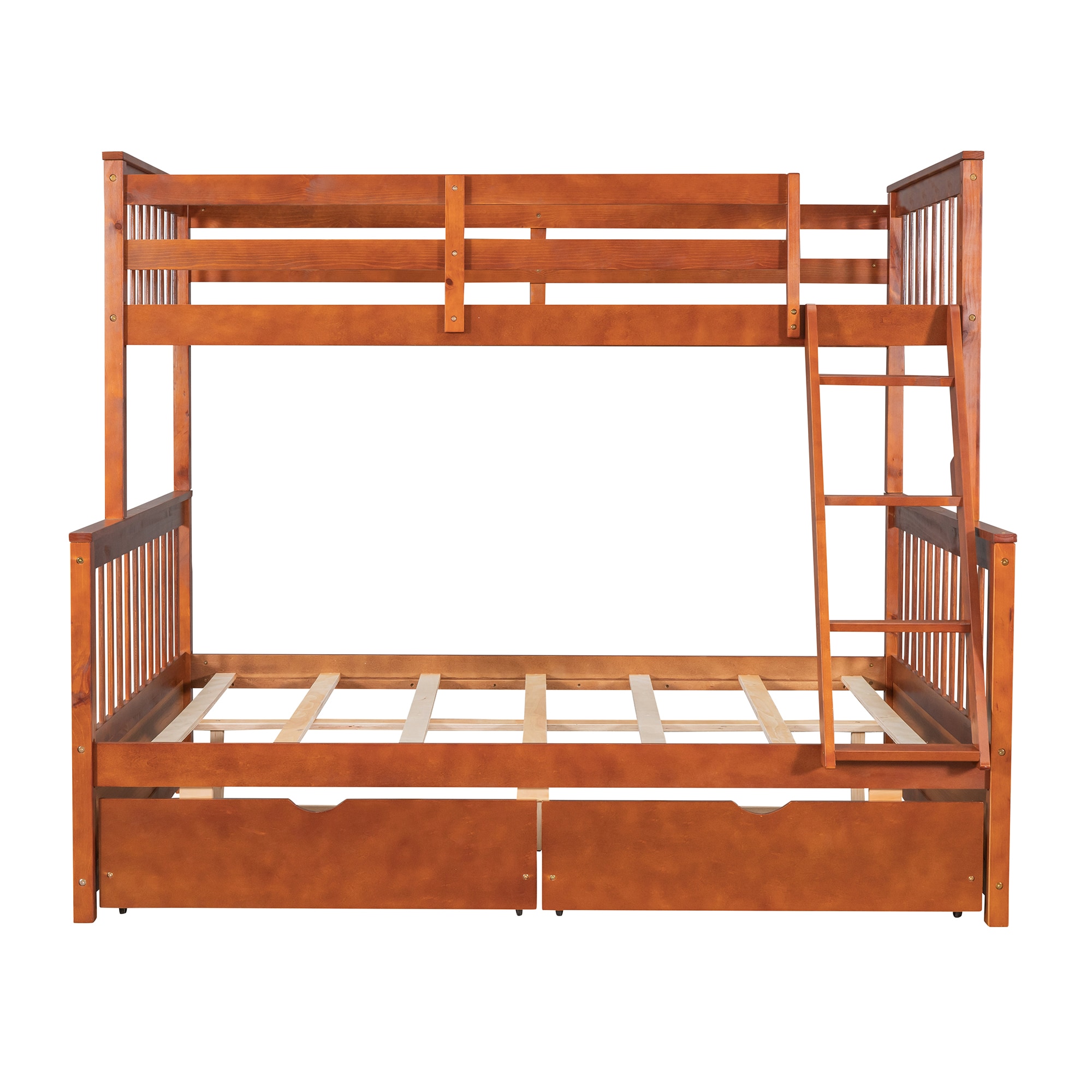 Qualler BTLE0165D Walnut Twin over full Bunk Bed