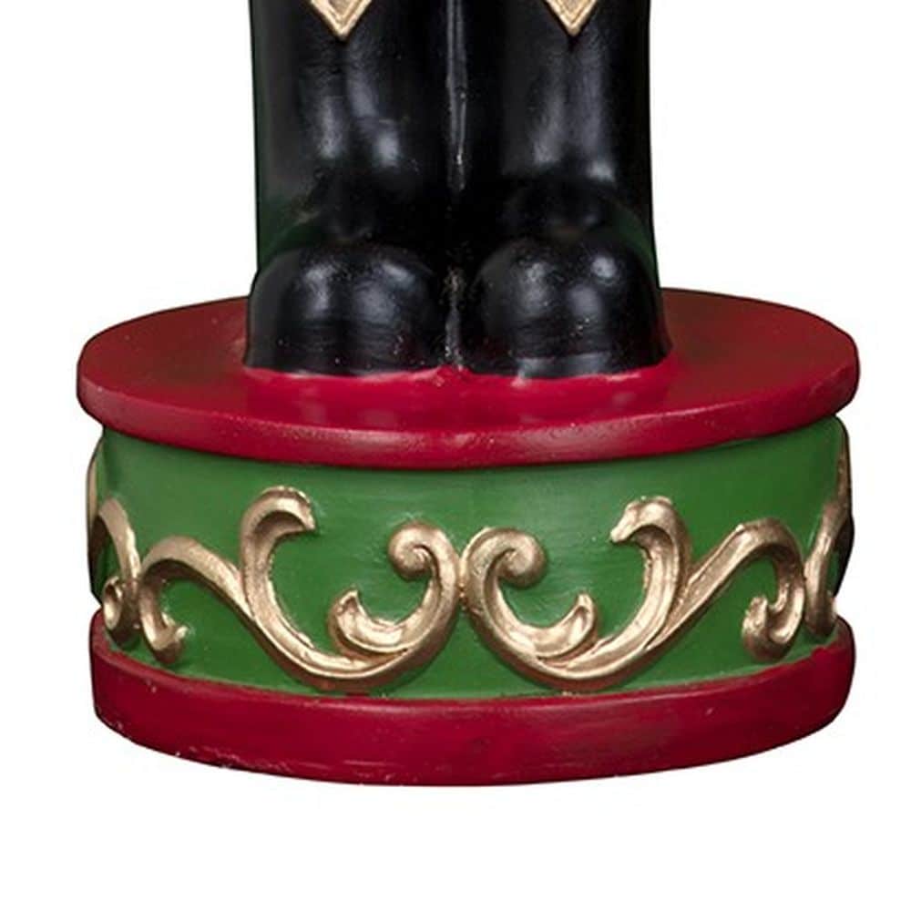 37-Inch Red and Green Resin Christmas Nutcracker Statue