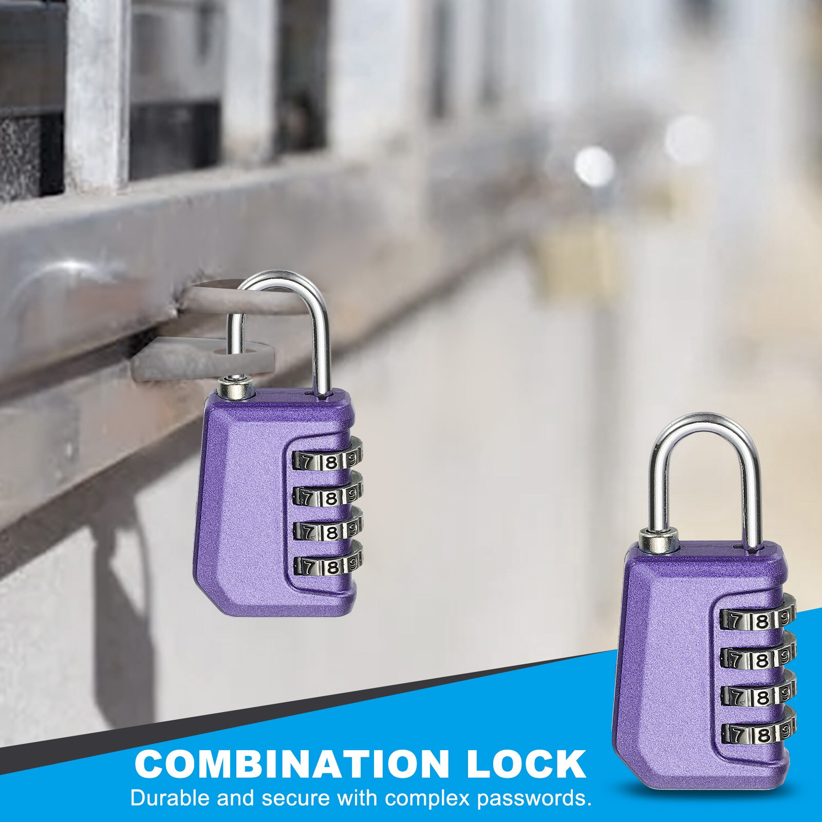 Unique Bargains Combination Lock 4 Digit Padlock Combination Outdoor ...