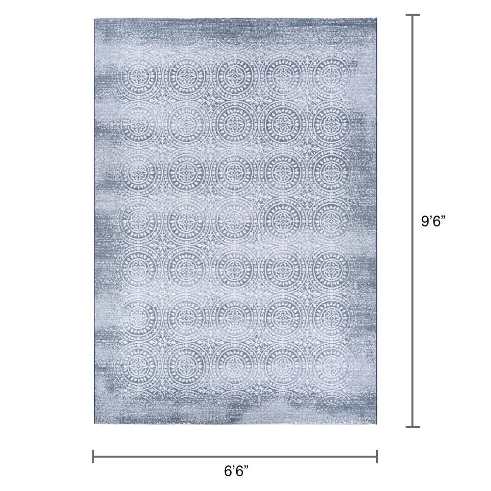 Slate Blue & Pearl Reversible Handmade Area Rug - 6'6" x 9'6"