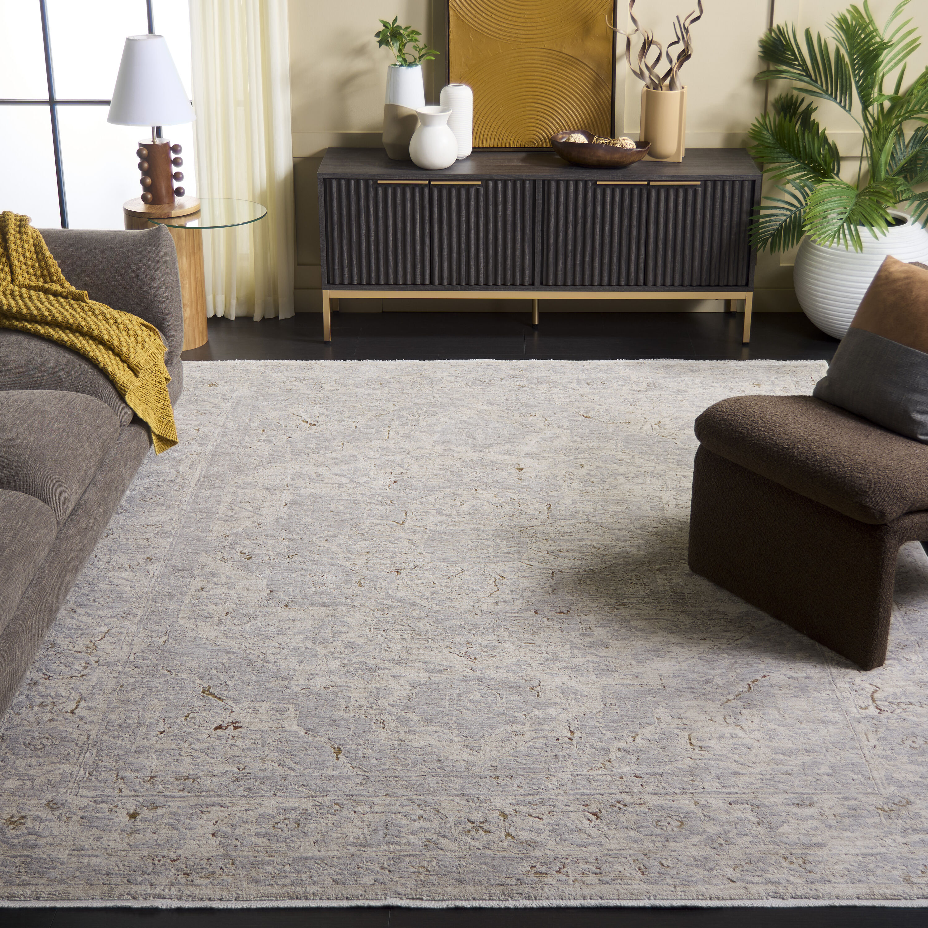Garnet 410A Ivory / Grey Rust 9 x 12 Rectangular Area rug