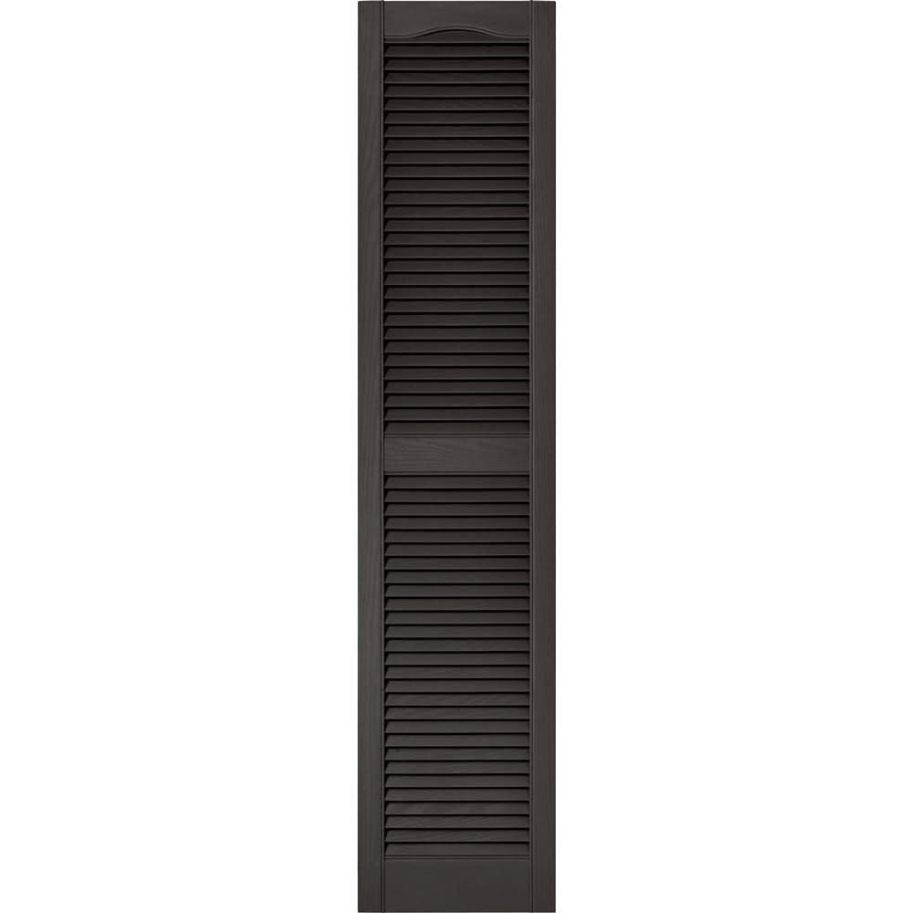 Vantage V1711467018 14.563-in W x 67.125-in H Charcoal Louvered Exterior Shutters ( 1 -Pack )