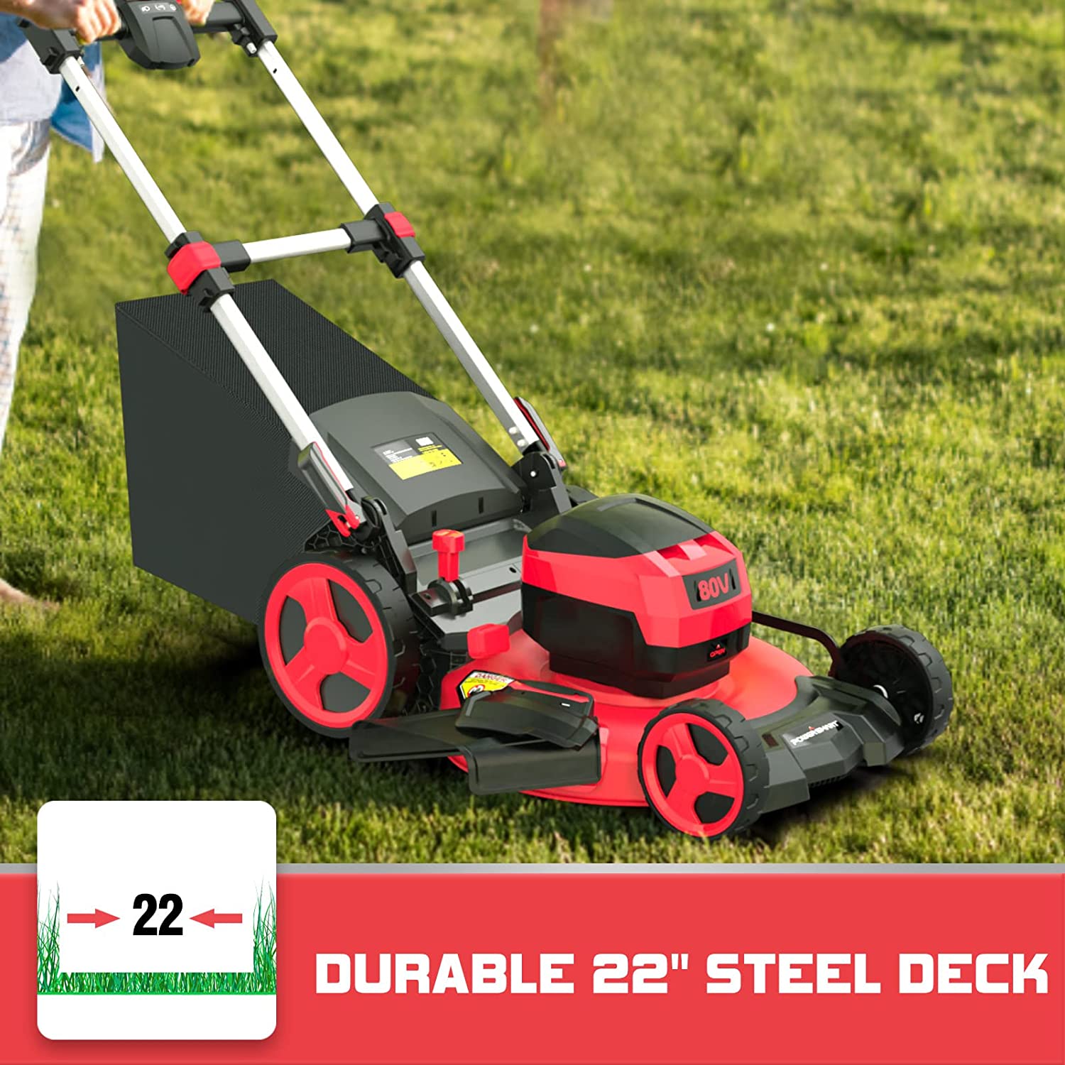 PowerSmart PS76822SRB Cordless-Elec-Push-Mowers - View #2