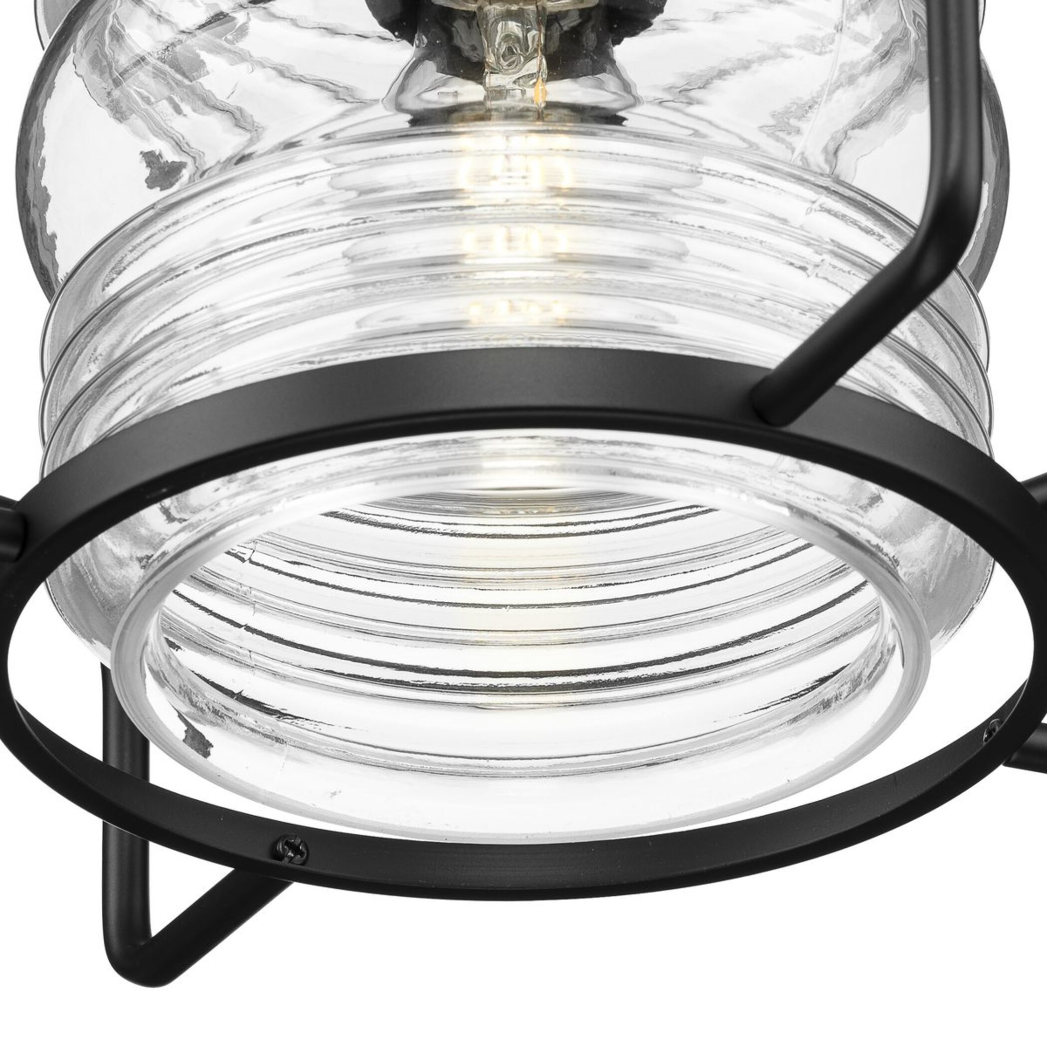 Keegan 13" Matte Black Glass Outdoor Hanging Lantern