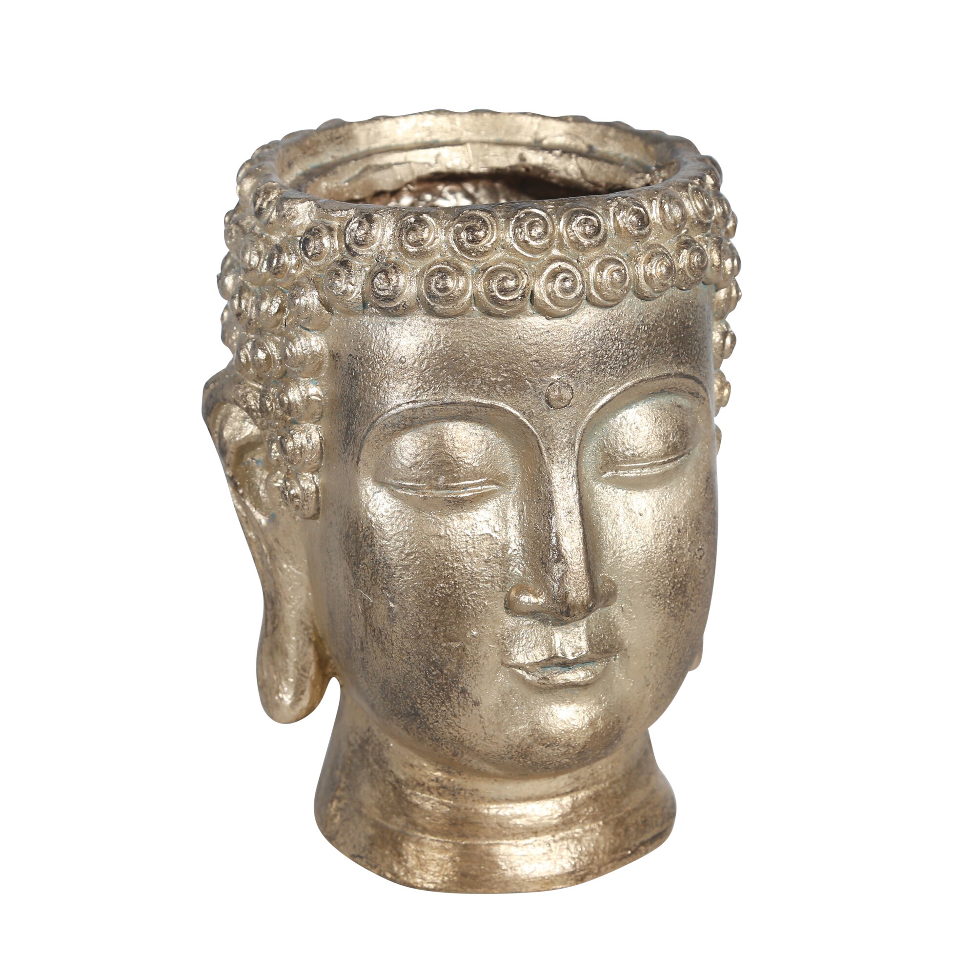 Sagebrook Home 13029-15 7.0-Inches W Small Gold Resin Indoor/Outdoor Planter
