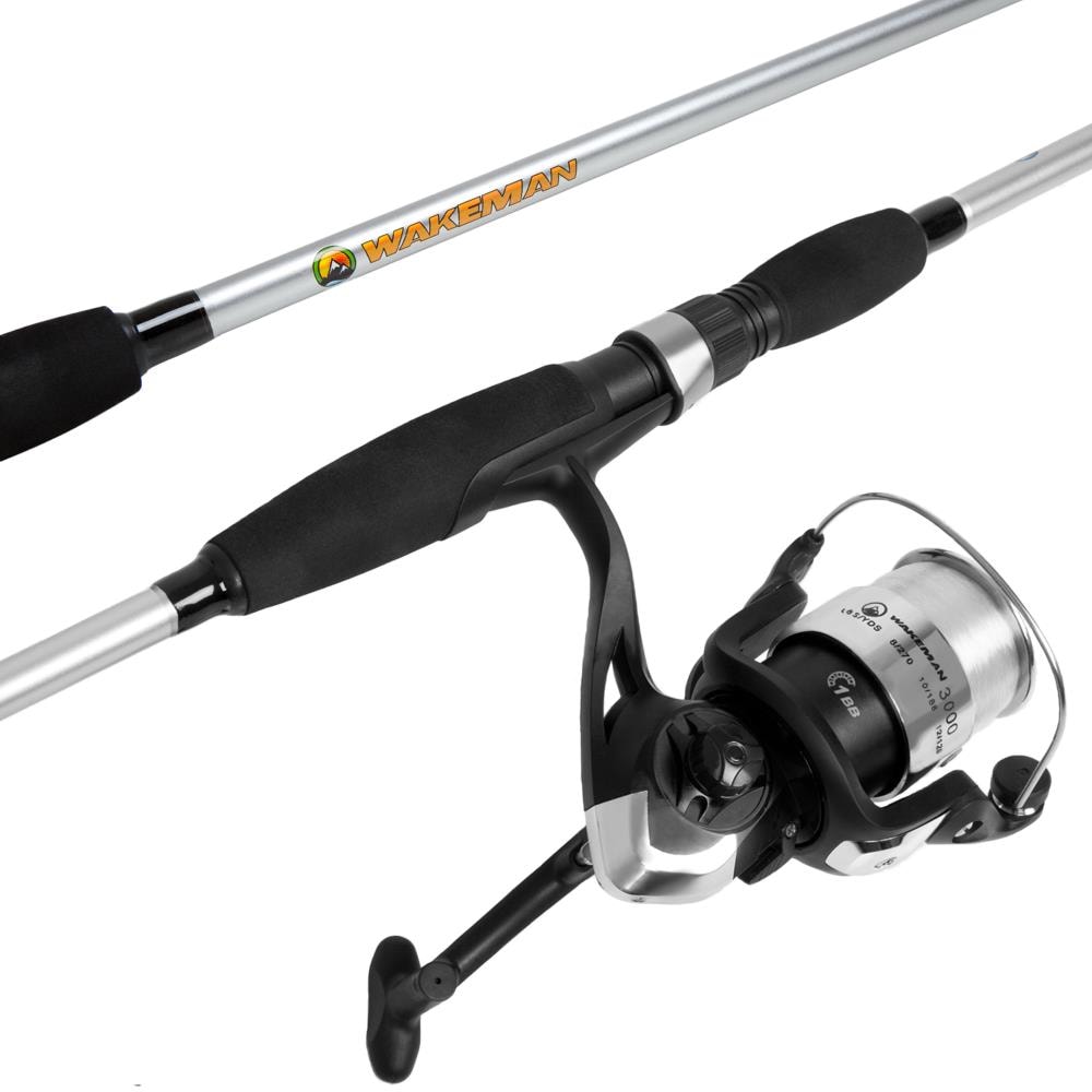 Leisure Sports 65 Telescopic Fishing Rod and Size 20 Spinning Reel Combo  With Foam-Lined Carry Bag - Black and Silver
