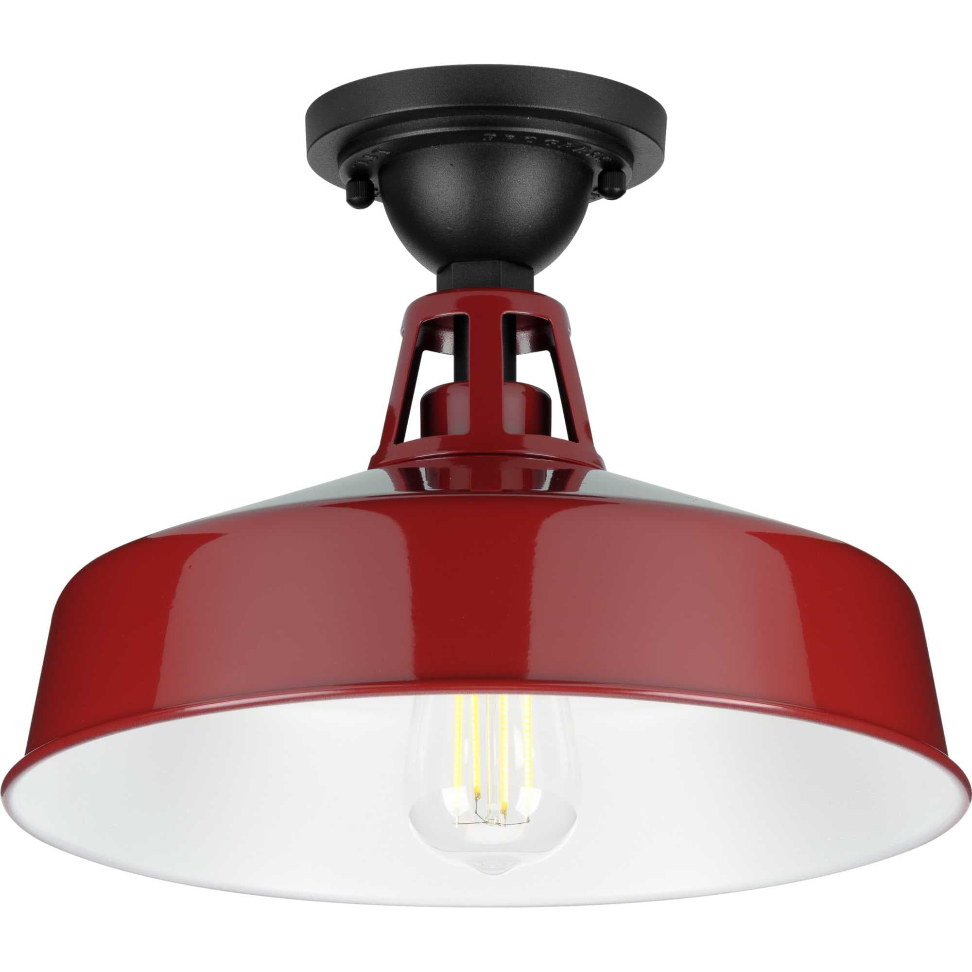 red flush mount light