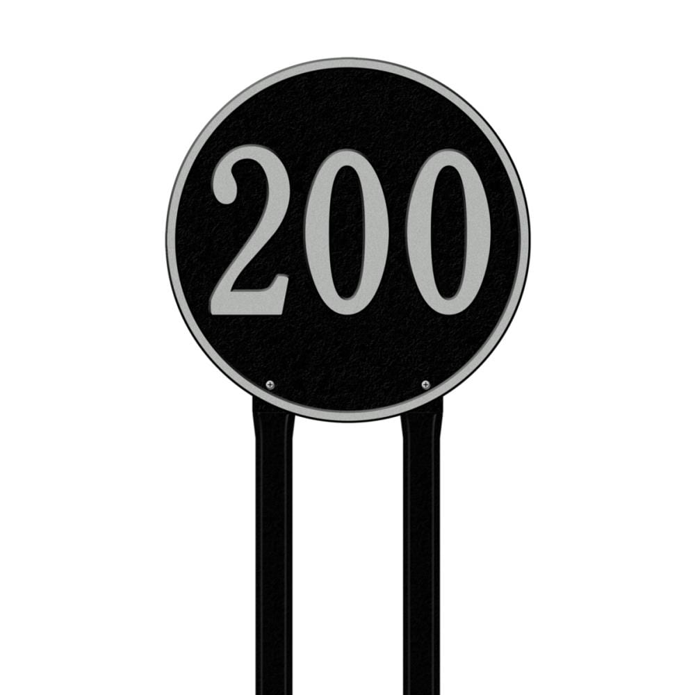 Whitehall 2099BS 15-in H x 15-in W Black/silver Aluminum Address plaque