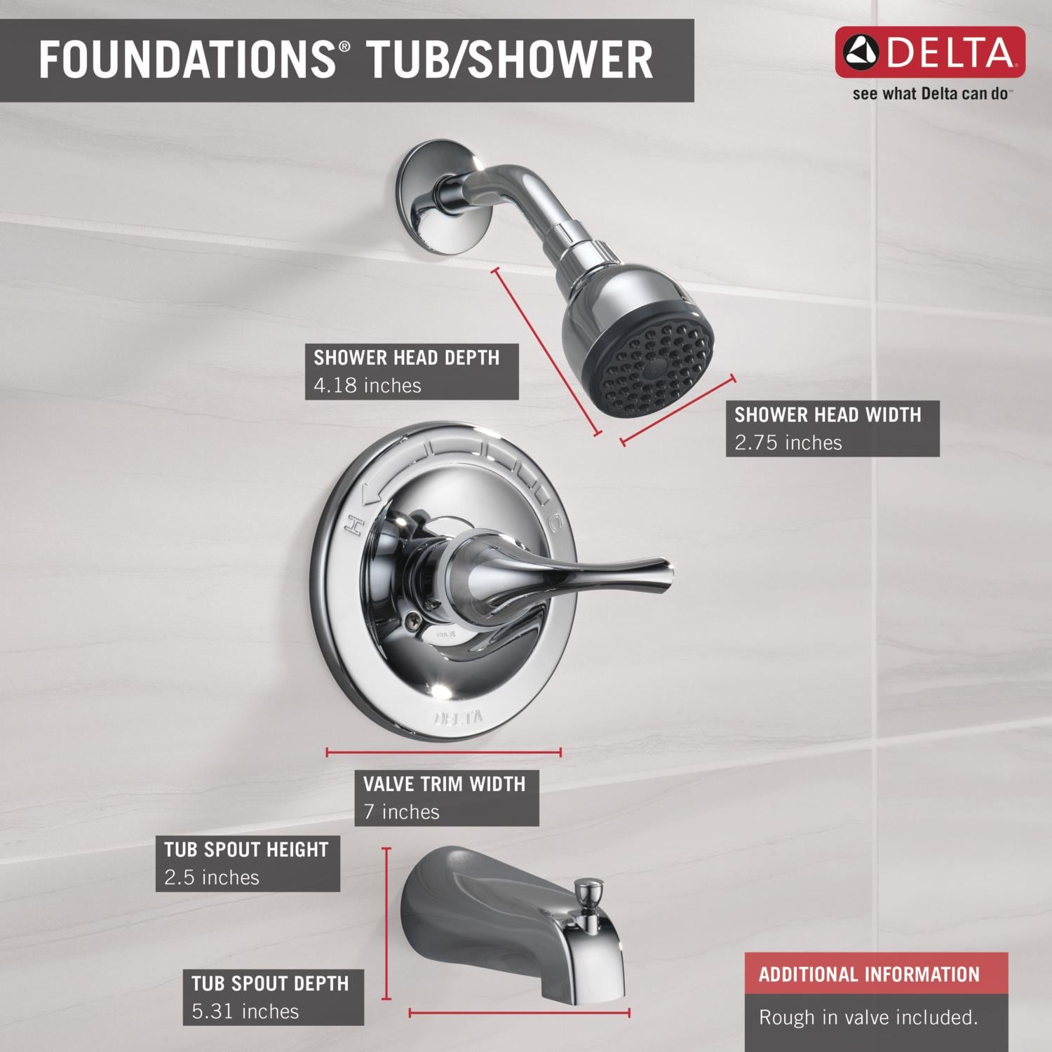 Delta B114915 Tub-Shower-Faucets - View #3