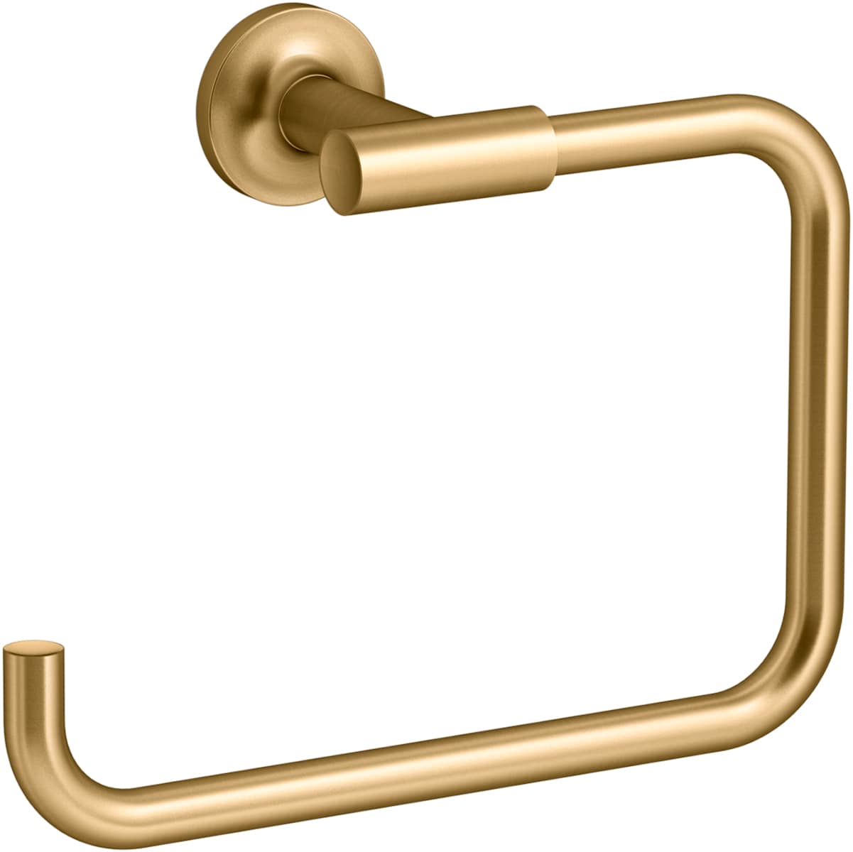 KOHLER Purist Vibrant Brushed Moderne Brass Wall Mount Single Towel Ring in  the Towel Rings department at