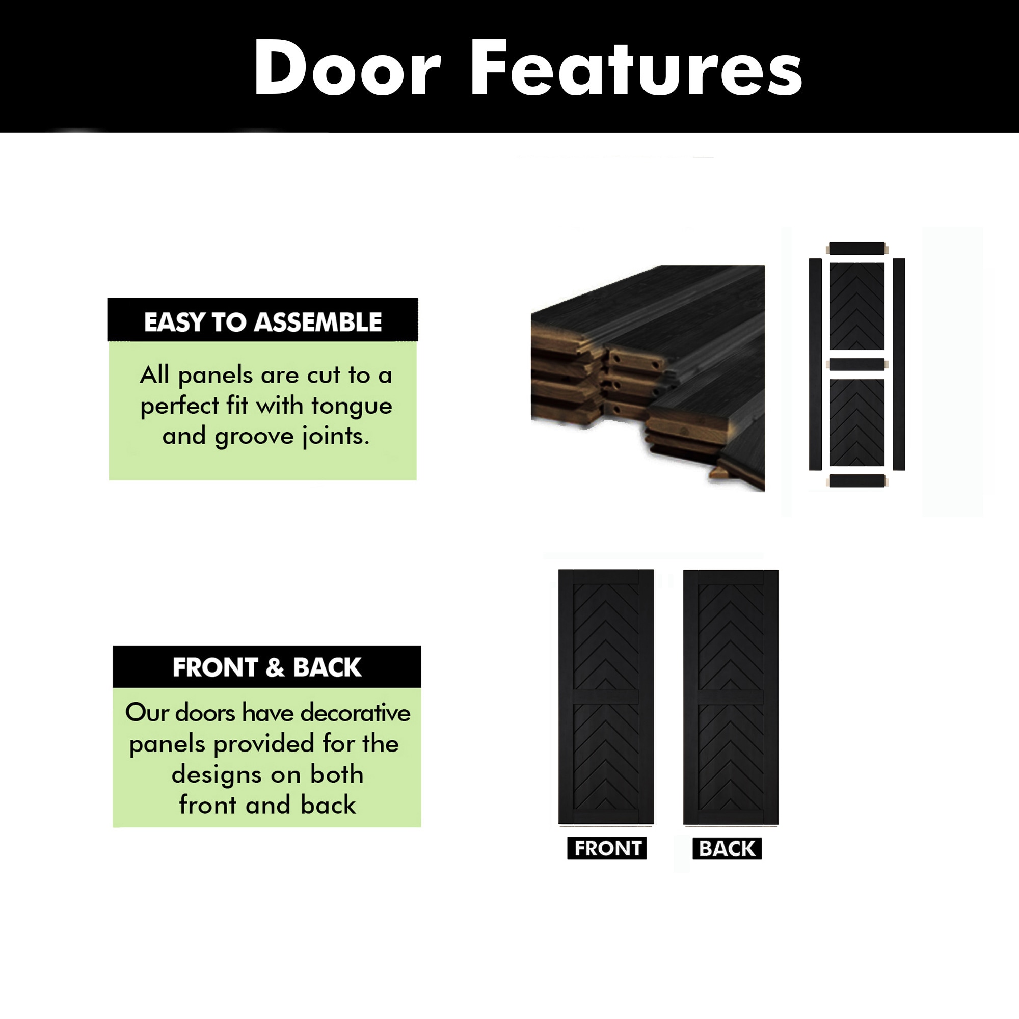 HOMACER JT1-3280-BK Barn-Doors - View #3