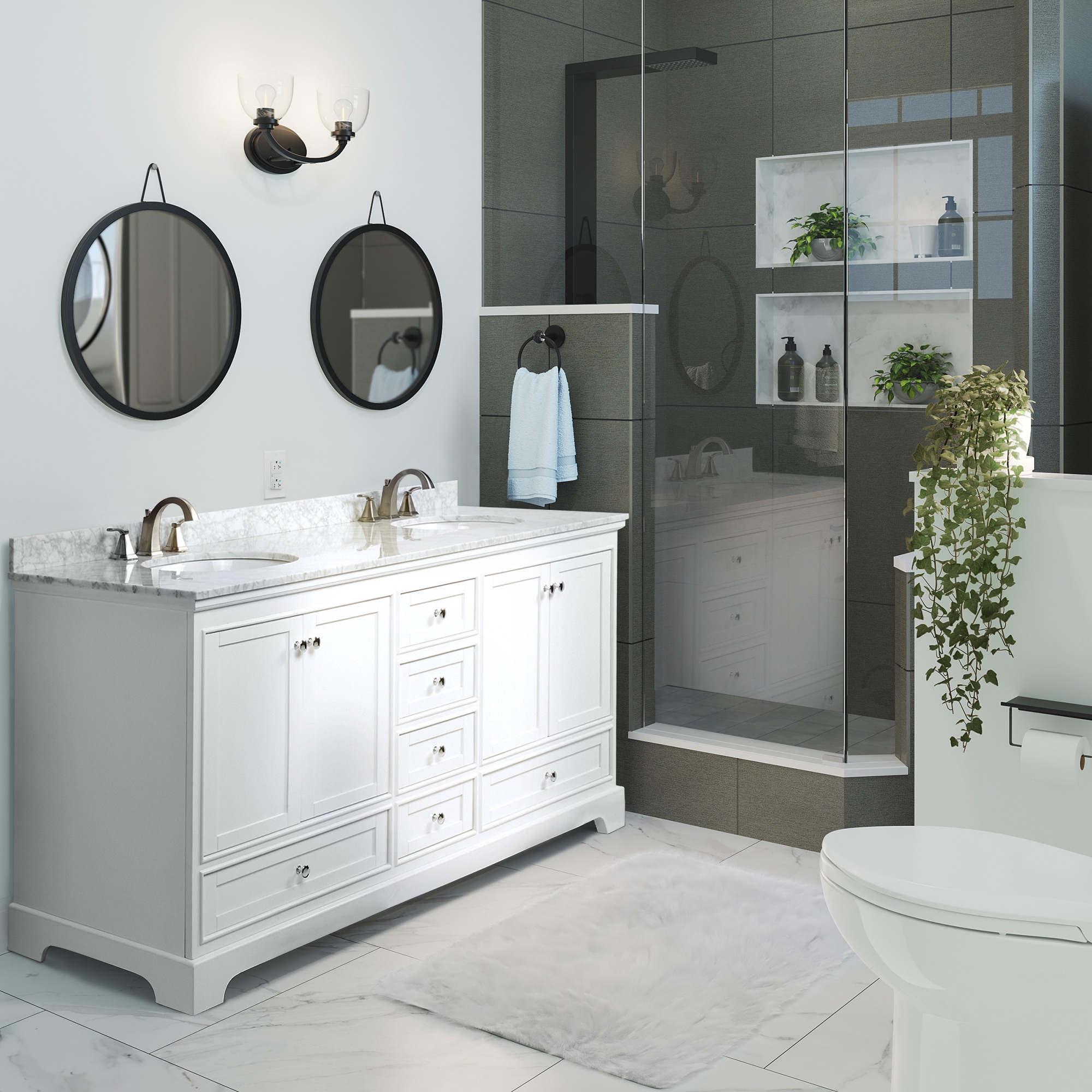 Wyndham Collection WCS202080DWHCMUNOMXX Bath-Vanity-Combo - View #2