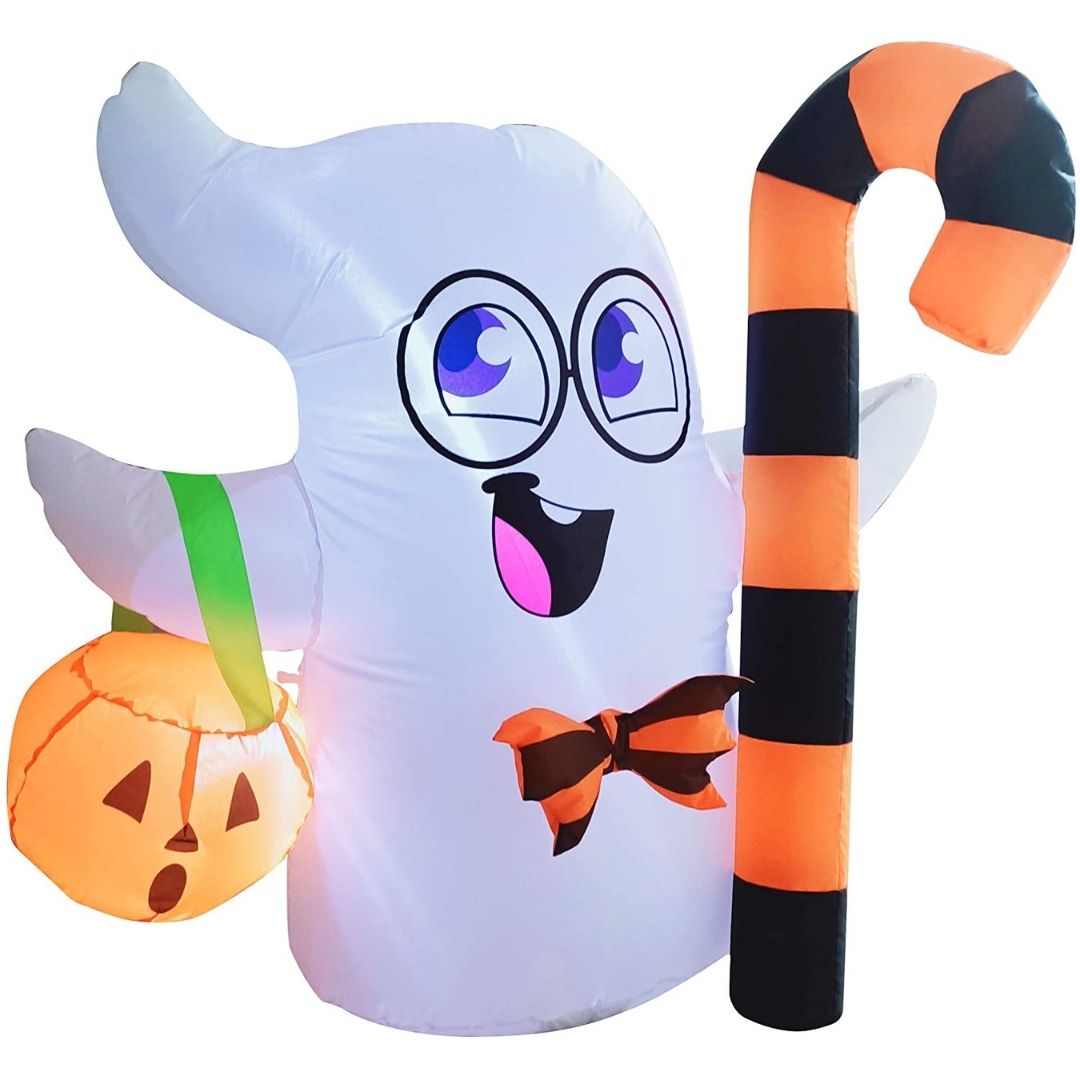 Joiedomi 3.5-ft Pre-Lit Ghost Inflatable Greeter at Lowes.com