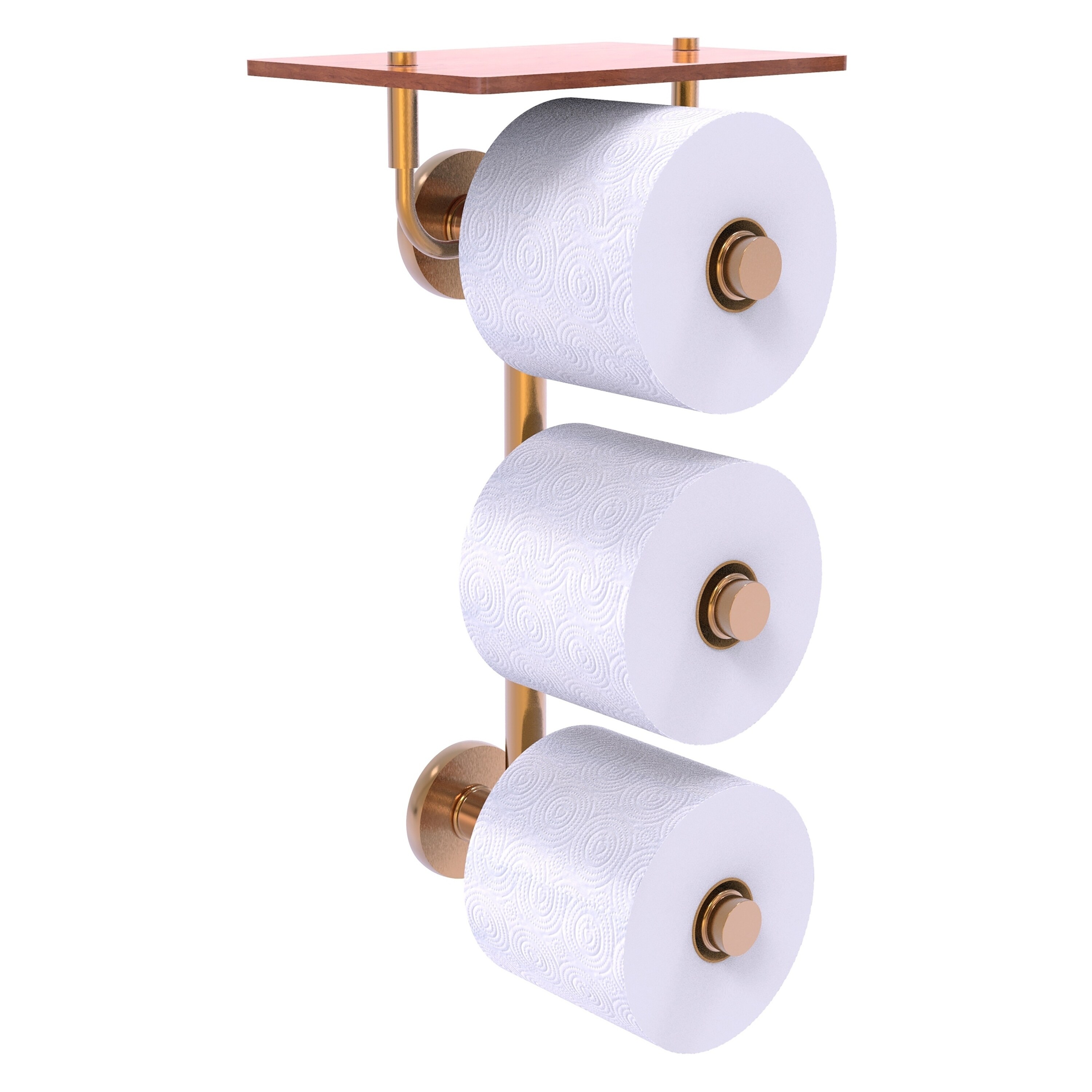 Allied Brass P1000-35-3VS-IW-BBR Prestige Skyline Brushed Bronze Wall mount Double post Toilet Paper Holder 3 -Rolls with Storage