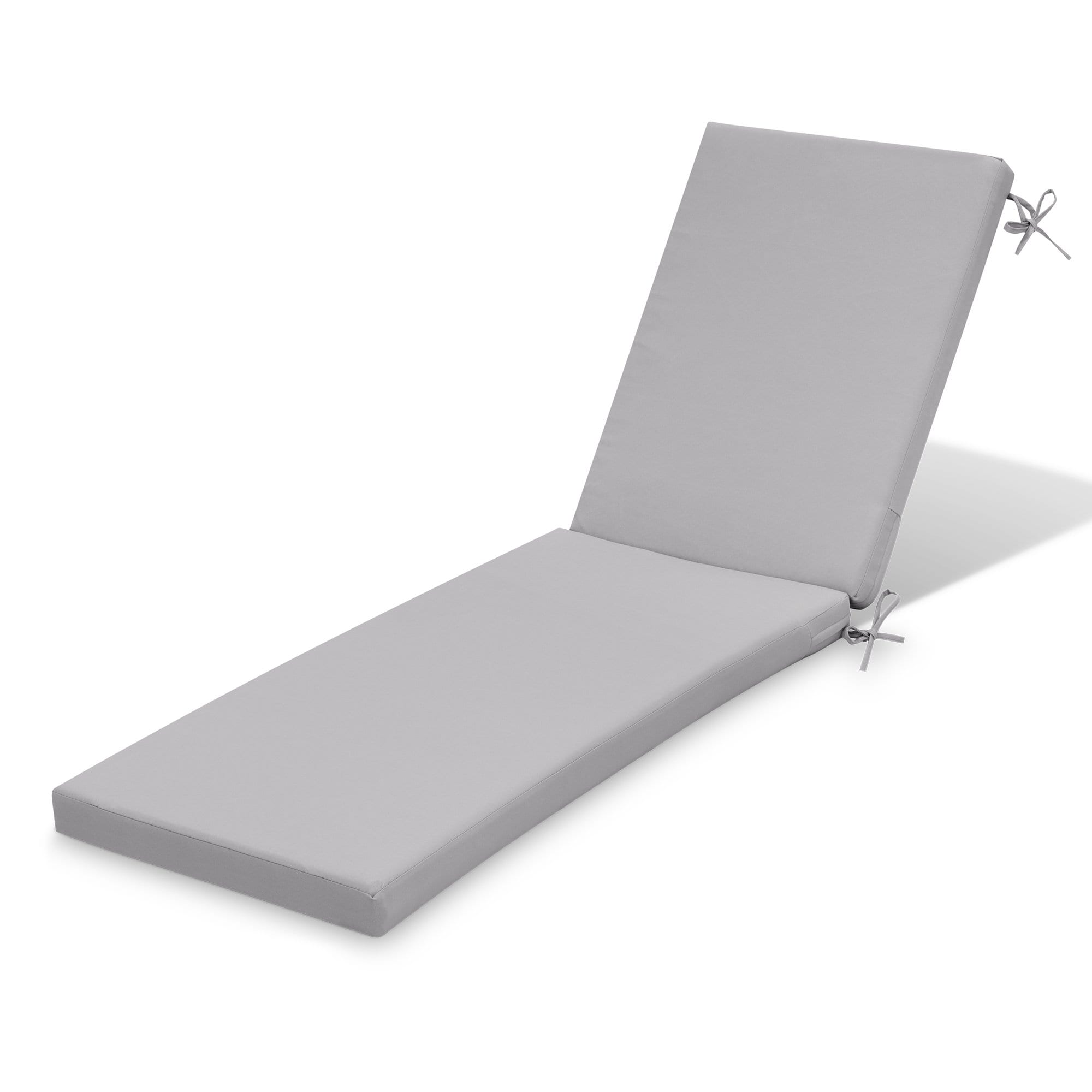 CloudFly CL-CU001LGY-1 1 pc outdoor lounge chair cushion 43.7-in x 21-in Light Gray Patio chaise lounge chair cushion