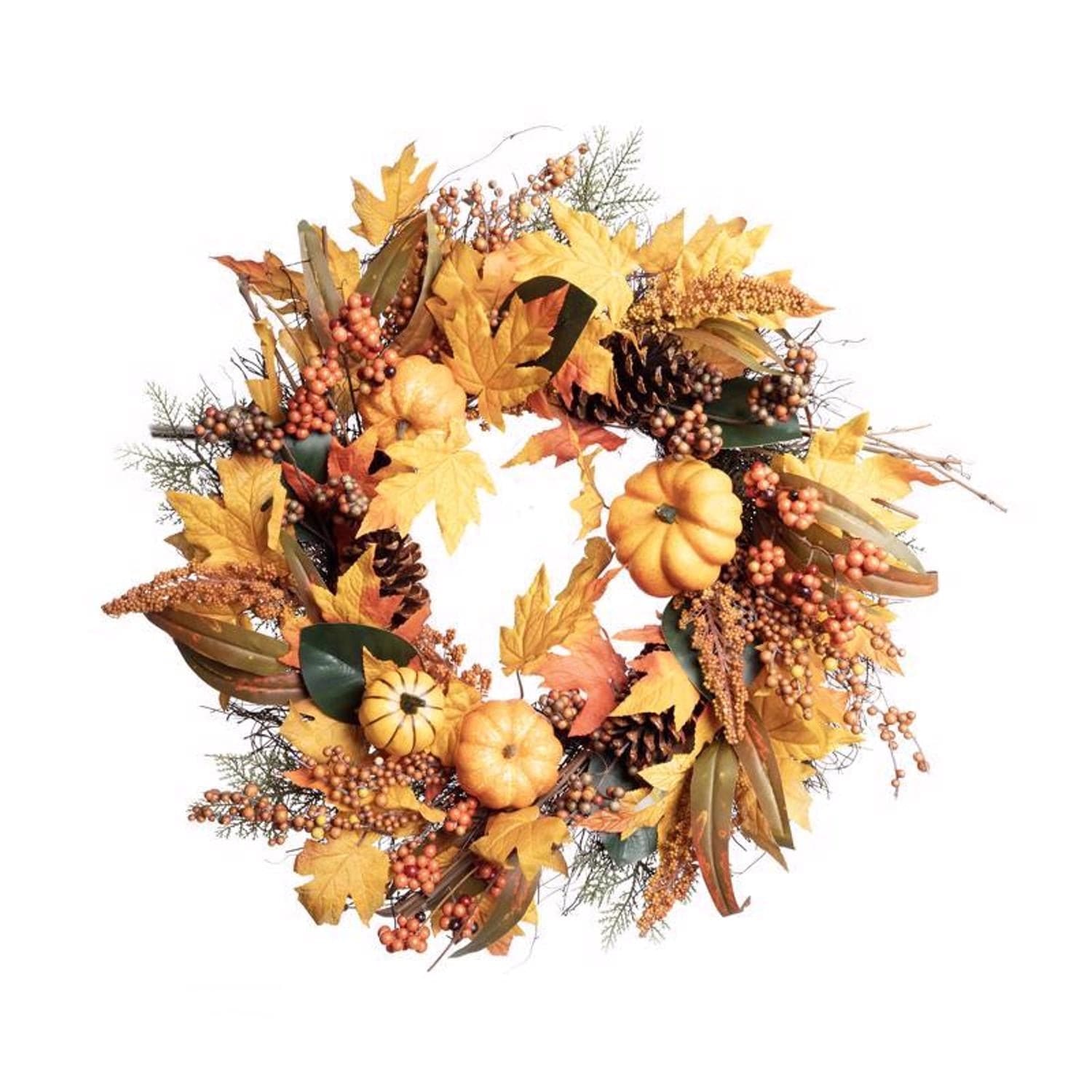 Celebrations  Unlit Fall Wreath 24 in Pack of 4