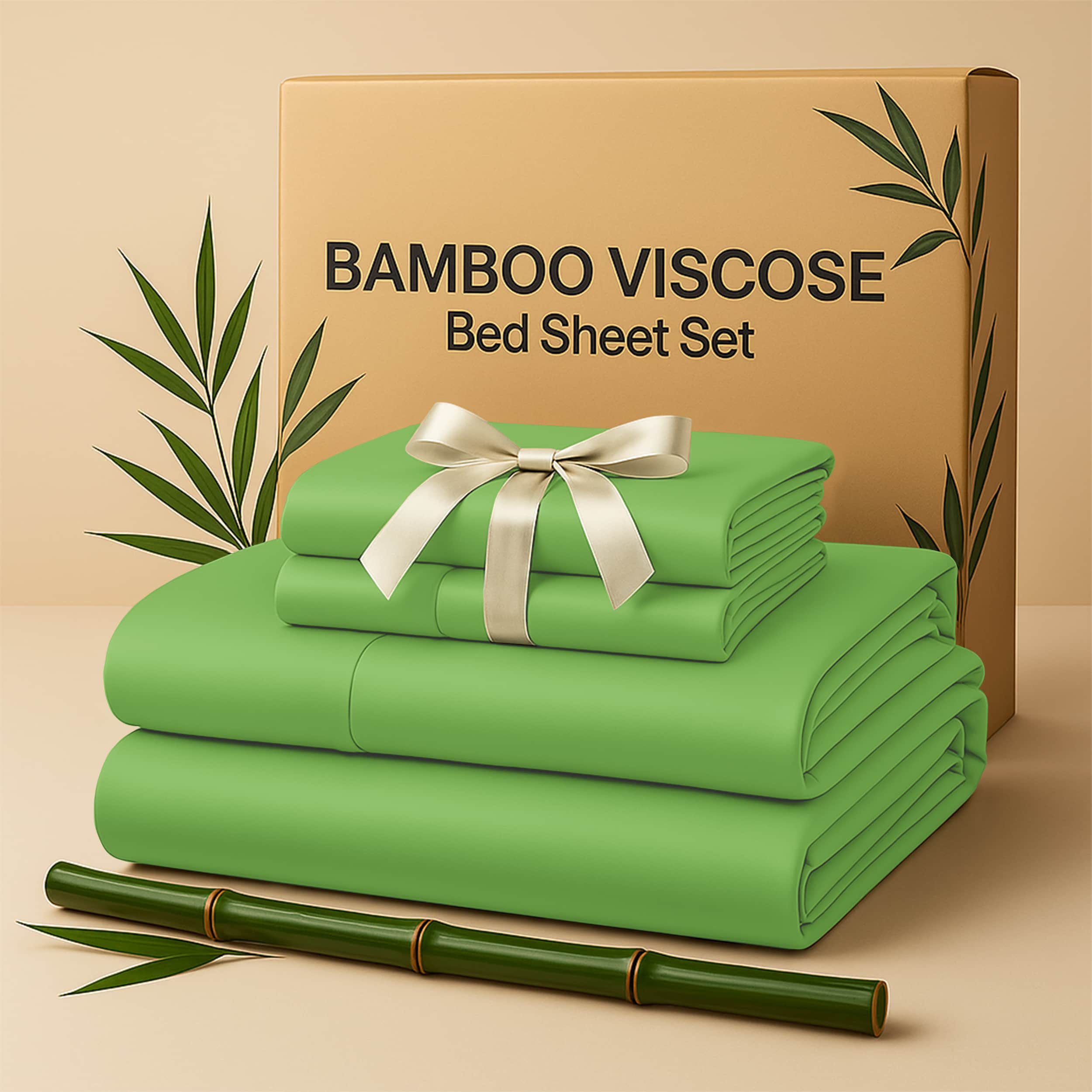 Lux Decor Collection Rayon from Bamboo Blend Sheets 4-Piece Cooling Bed Sheets Deep Pockets Sheet Set #BMB BLD F SAGE