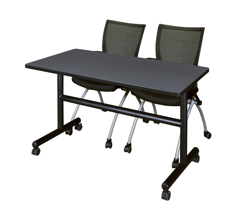 Regency MKFT4830GY09BK Training Gray 4-Person Training Table (48-in W x 29-in H)