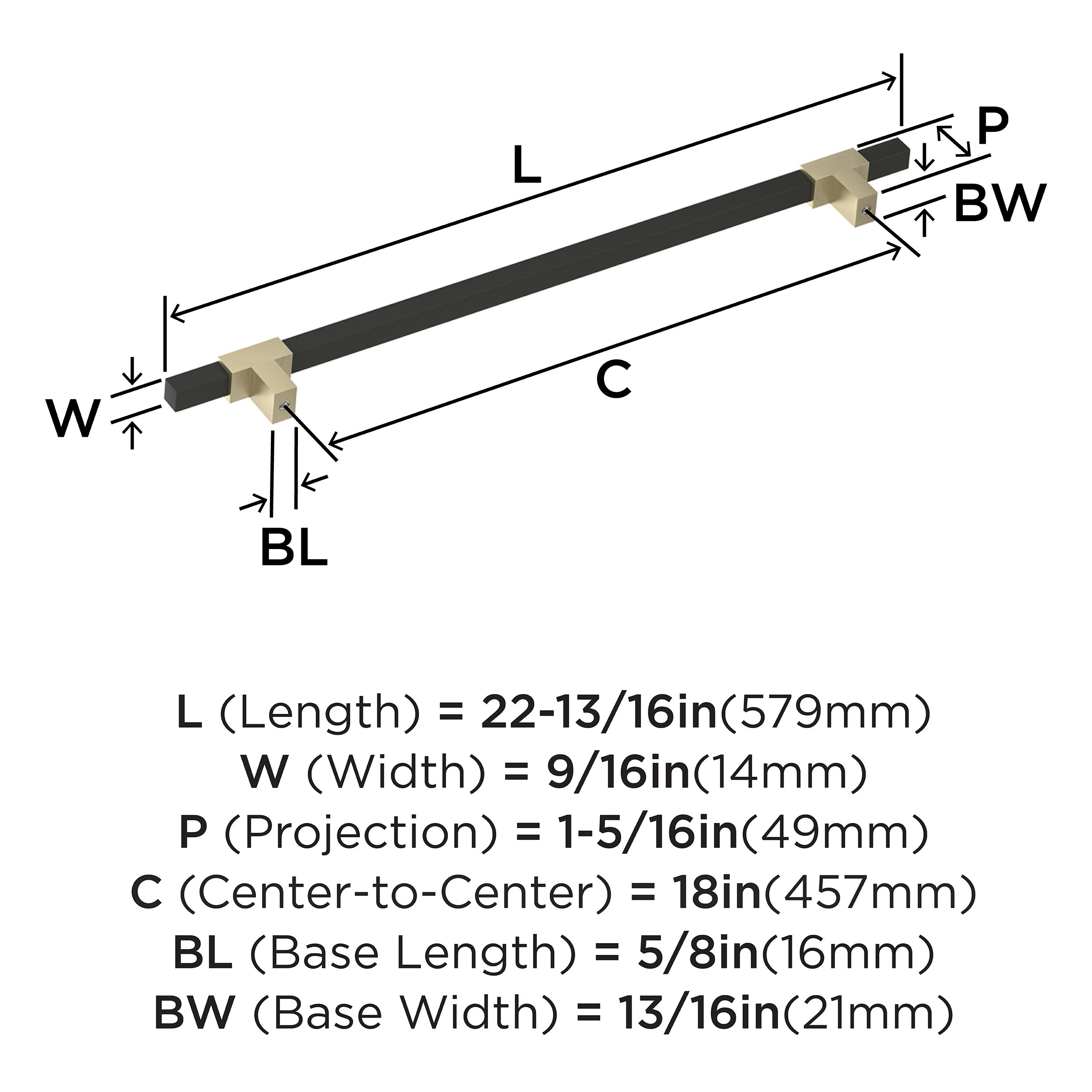 Amerock BP54091BBZMB Cabinet-Pulls - View #4