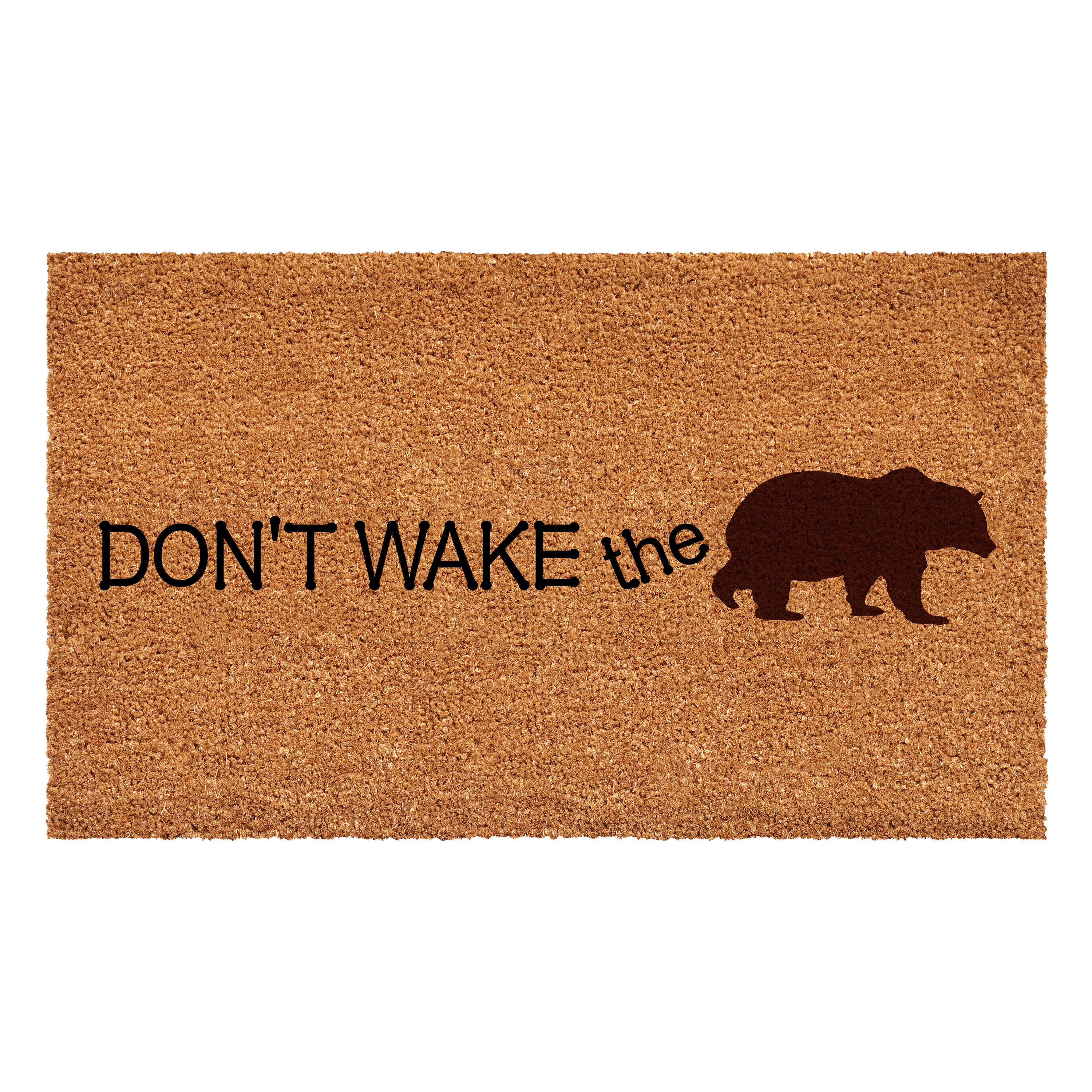 Callowaymills 108623048 3-ft x 4-ft Don't Wake The Bear Coir/Vinyl Rectangular Indoor or outdoor Decorative Funny Door mat