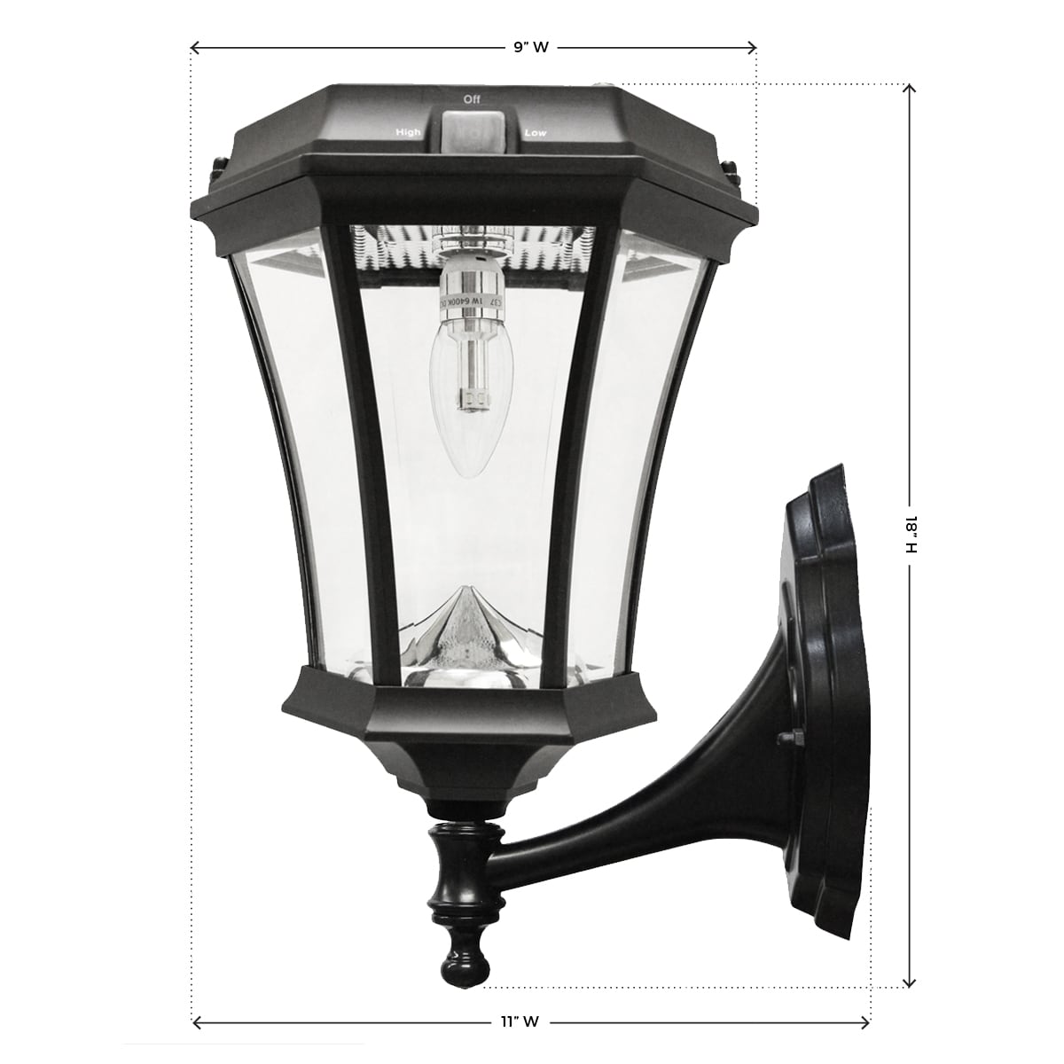 Gama Sonic Victorian Bulb 15-in Black Traditional Solar Outdoor Light ...