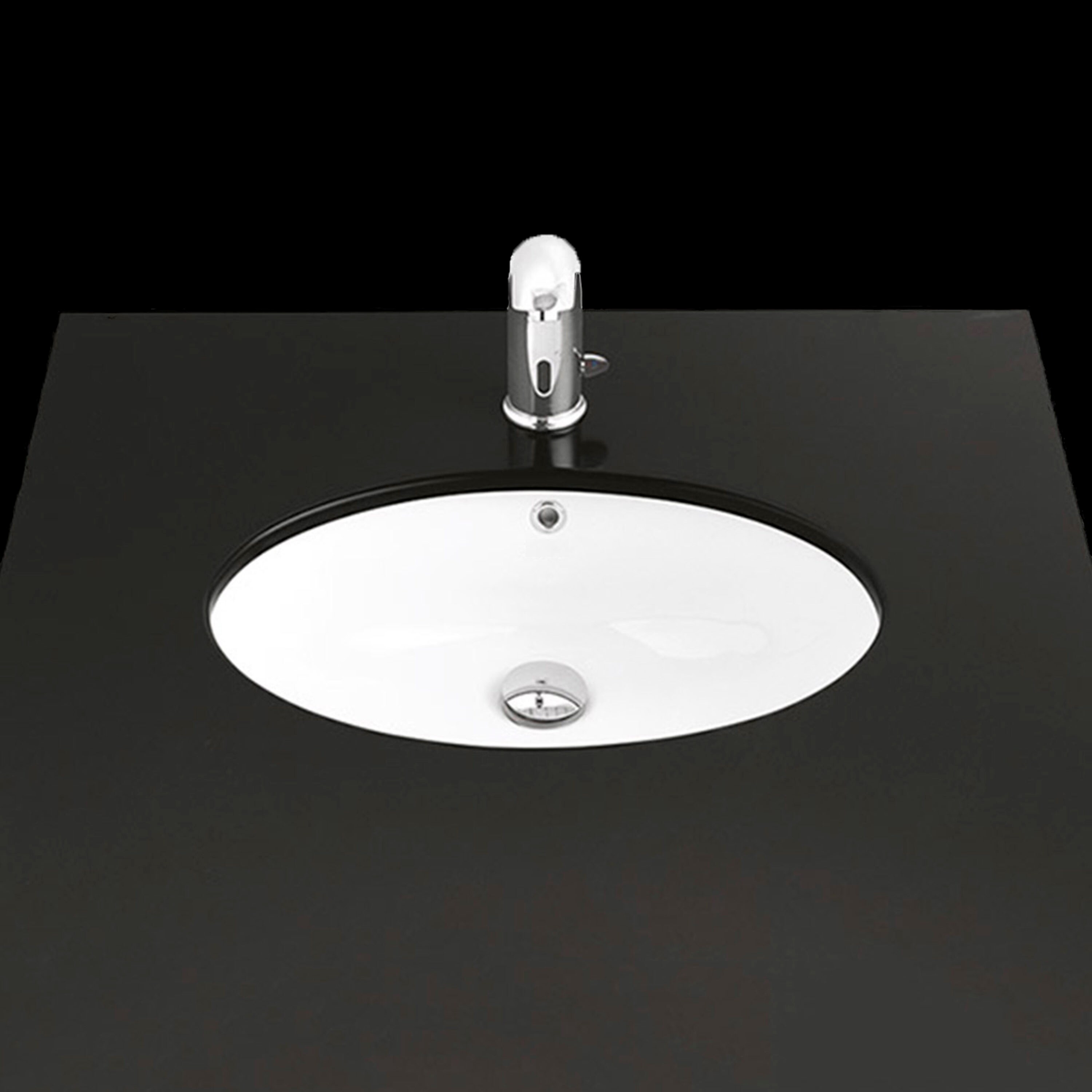 WS Bath Collections UNDER TP 216 Under Ceramic Undermount Oval Modern Glossy White Bathroom Sink ( 22.2-in x 22.2-in )