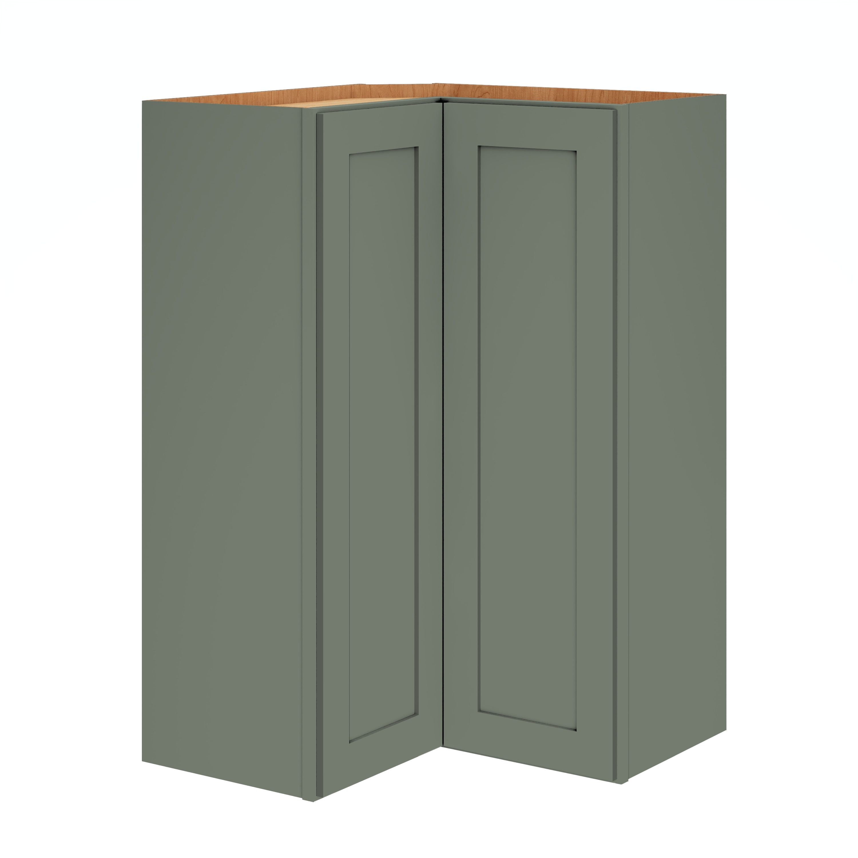 Diamond Express 61H-ER36R Jamestown 24-in W x 36-in H x 12-in D Retreat Green L-shaped Corner wall Fully assembled Plywood Cabinet (Recessed Panel Shaker)