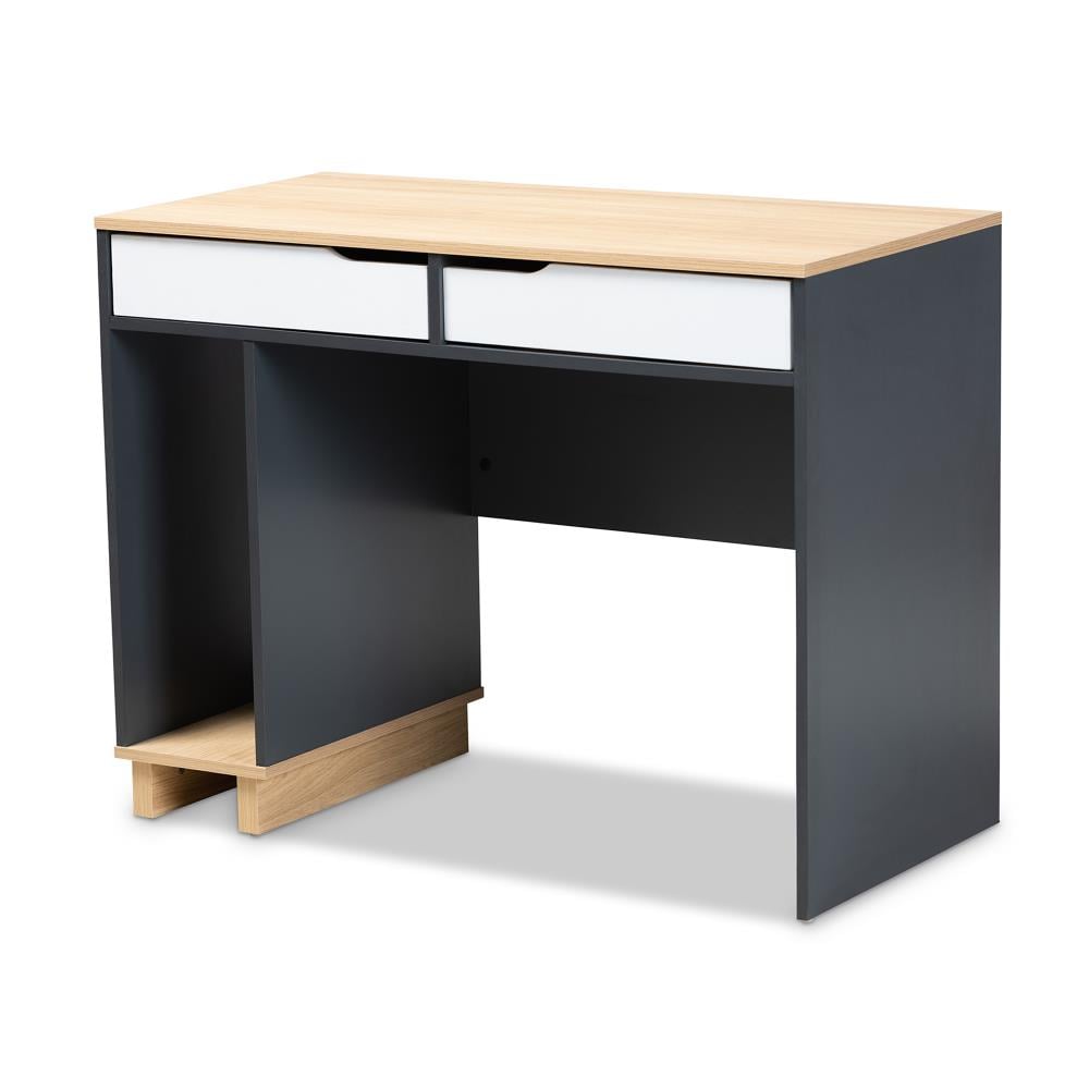 Baxton Studio 159-9860-LW Reed 39.4-in Gray Modern/Contemporary Computer Desk
