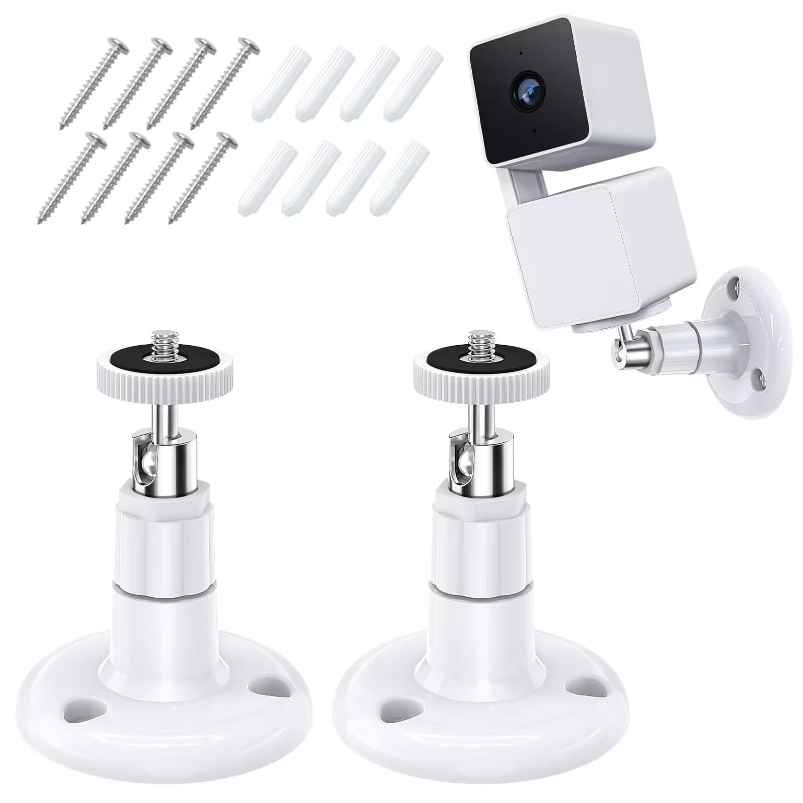 AOIZGMY  Security Camera Wall Mount Adjustable 360 Degree Swivel Bracket for Indoor Outdoor Use Compatible with Multiple Models 2 pack