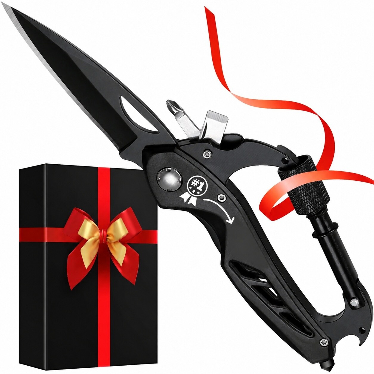 KHKFY  Grandpas Multitool Gift for Fathers Day Outdoor EDC Tool with Bottle Opener Glass Breaker Screwdriver Lock Ring durable home and garden