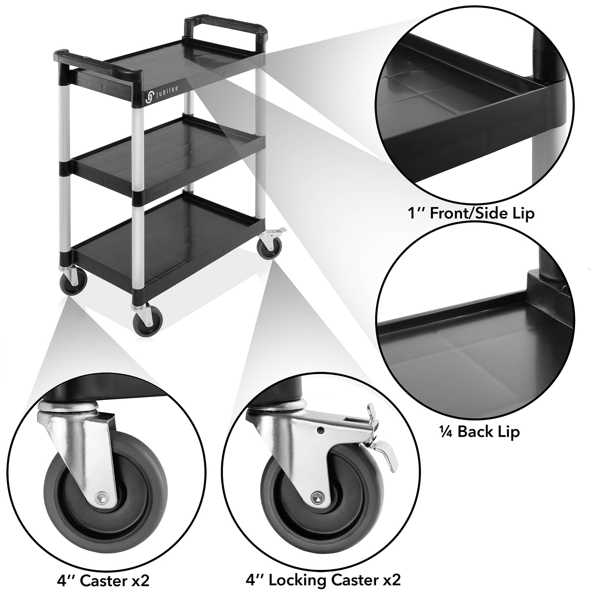Jubilee JAN-CRT-3831-BLK Janitorial-Carts - View #3