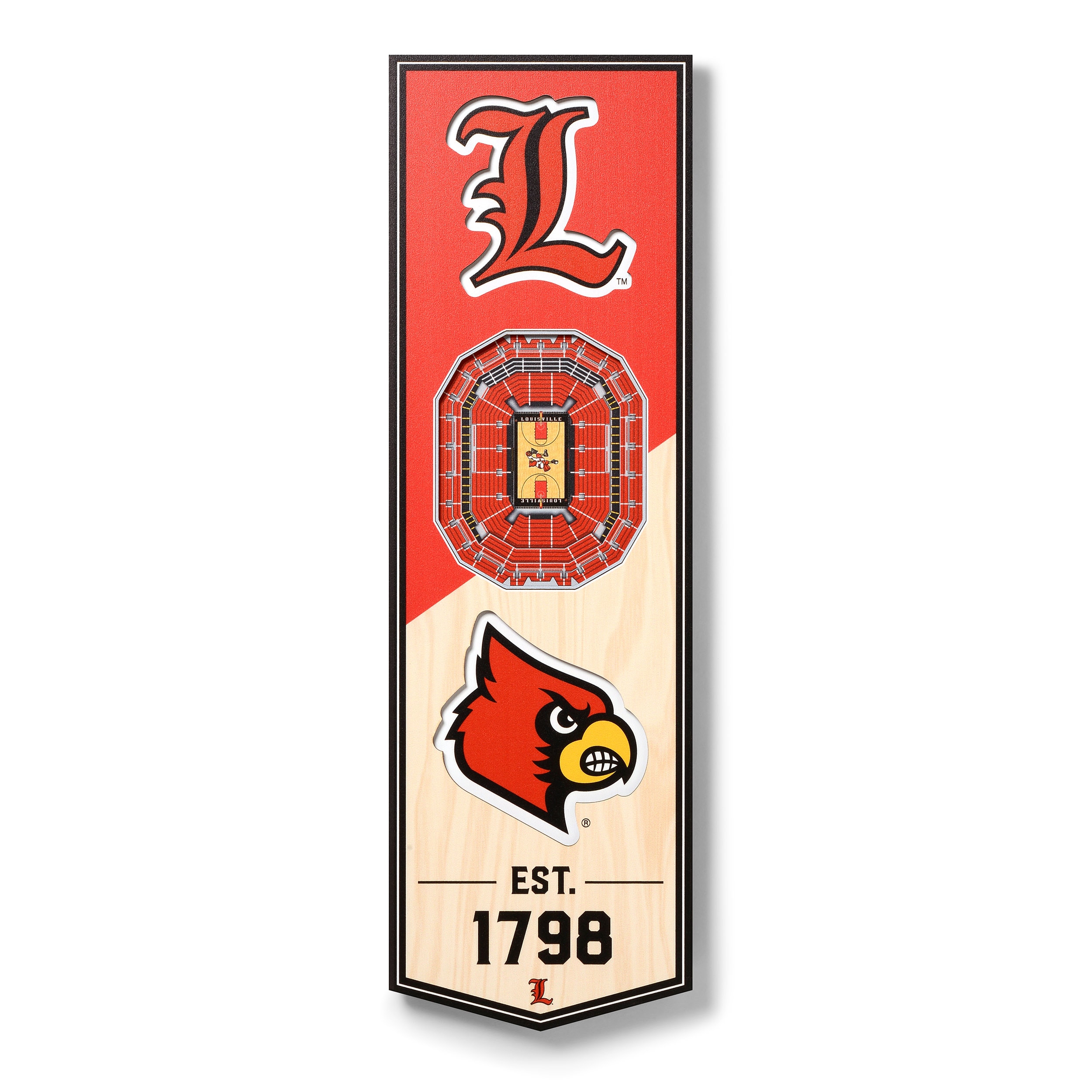 Louisville Cardinals L - Framed Mirrored Wall Sign