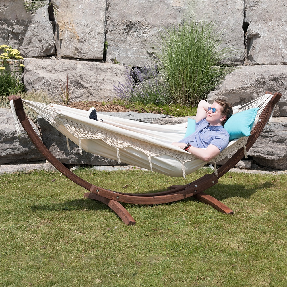 Vivere C8SPCT Natural Fabric Hammock with Stand C8SPCT 00 at Lowes