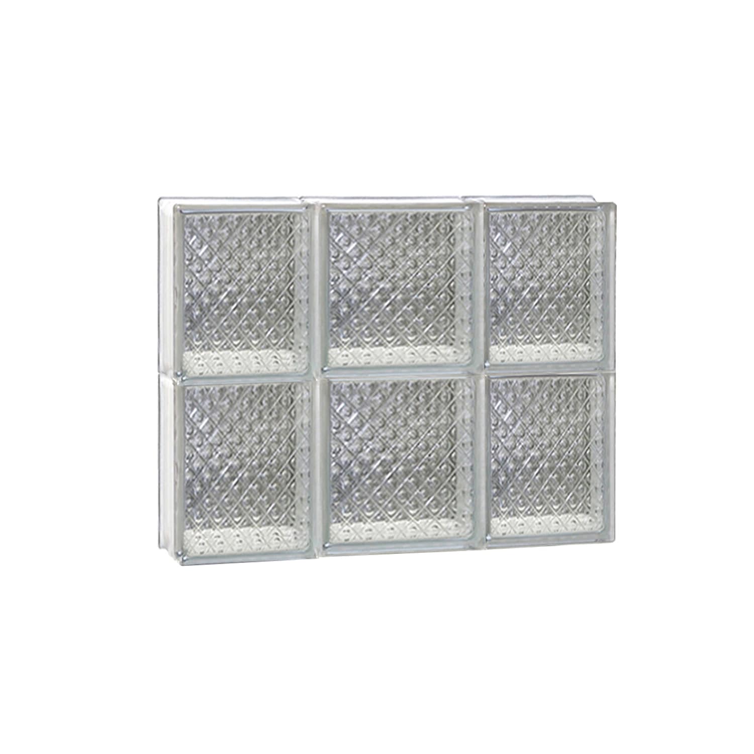 REDI2SET S2016DP Diamond Glass 19.25-in x 15.5-in Frameless Replacement Glass Block Window