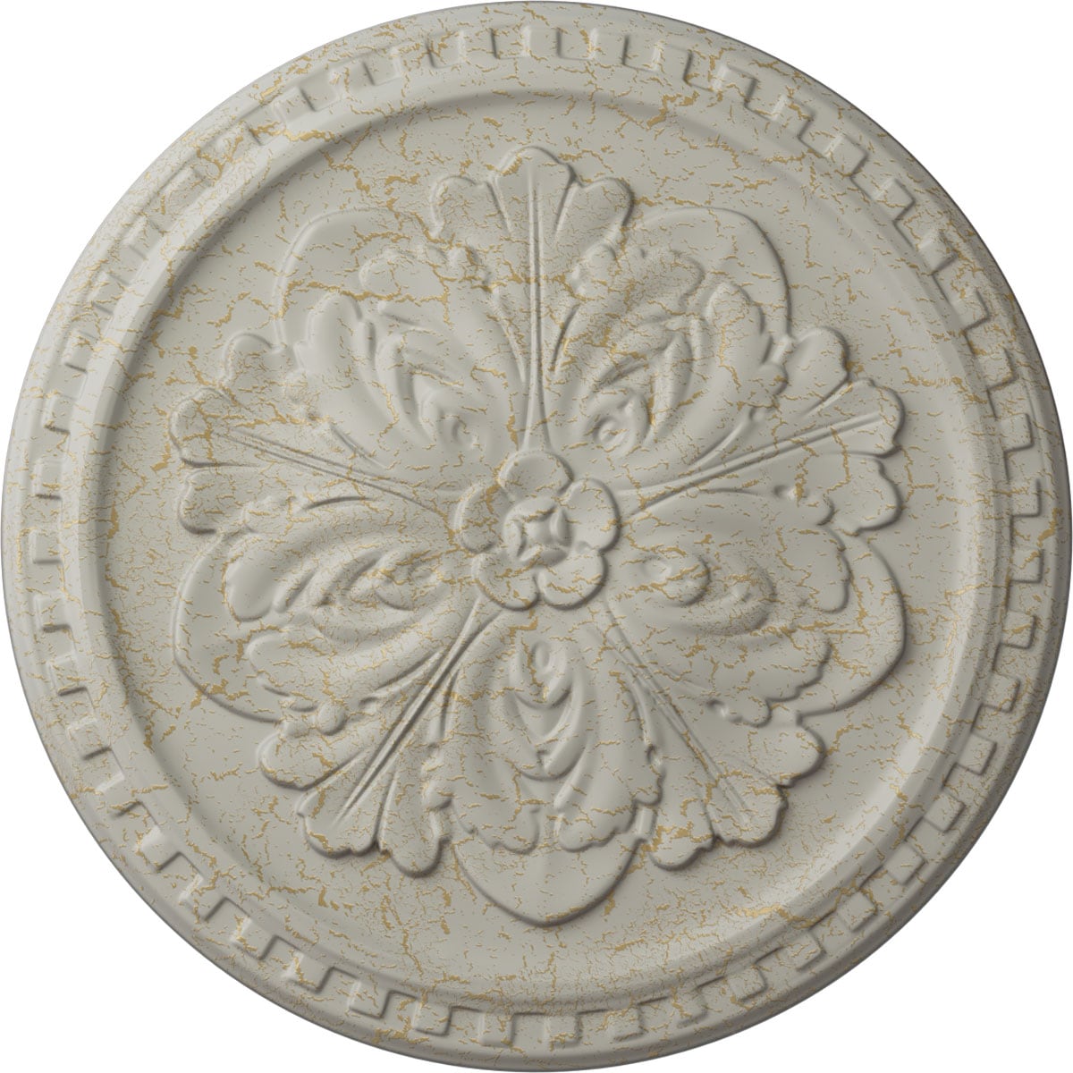 Ekena Millwork CM16ERPCC Emeryville 16.875-in W x 16.875-in L Painted Pot Of Cream Crackle Polyurethane Whole Ceiling Medallion