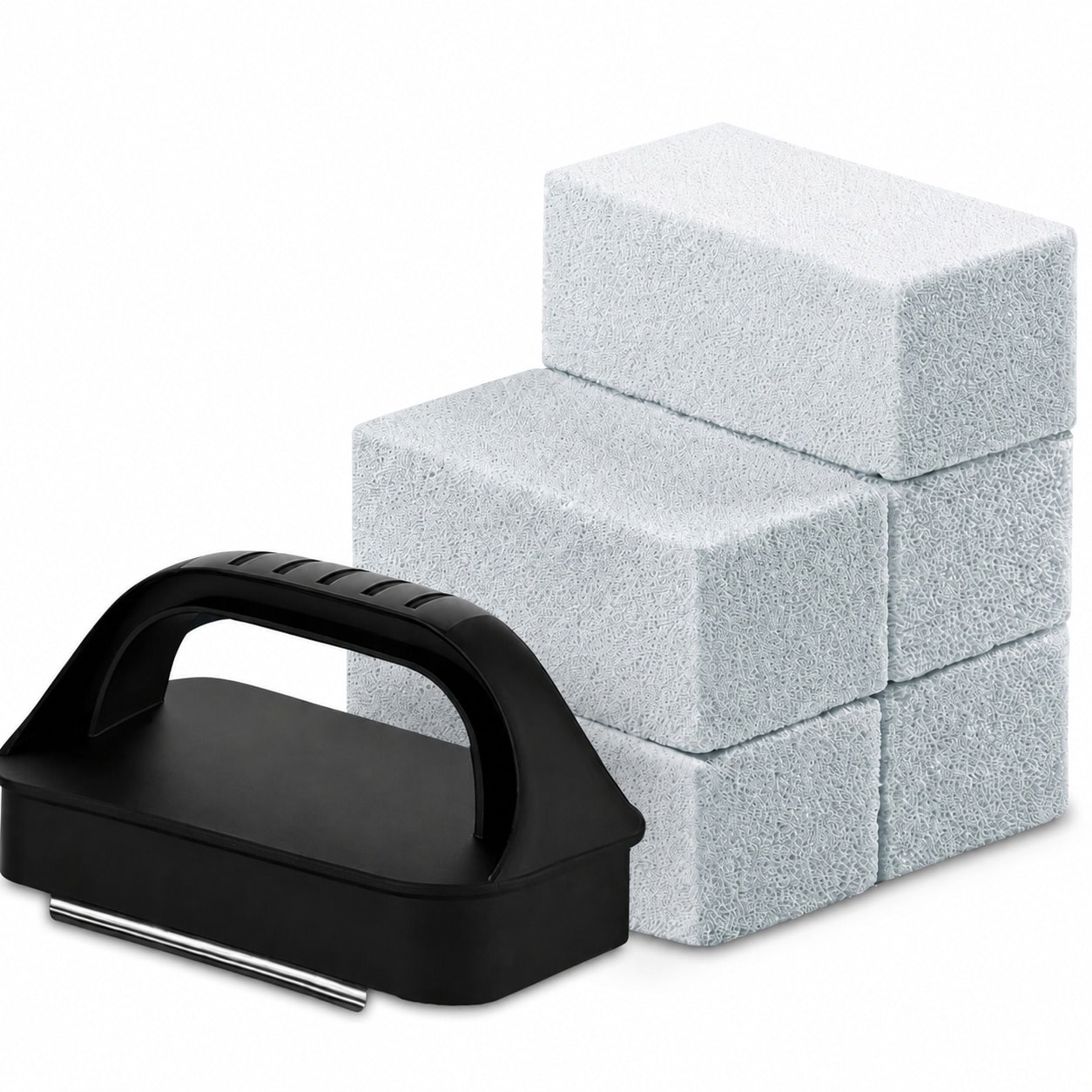 Aoibox  5 Pack Heavy Duty Griddle Cleaning Brick with Handle Pumice Stone Cleaner for BBQ Grill Flat Top Sink Pool 2 x 2