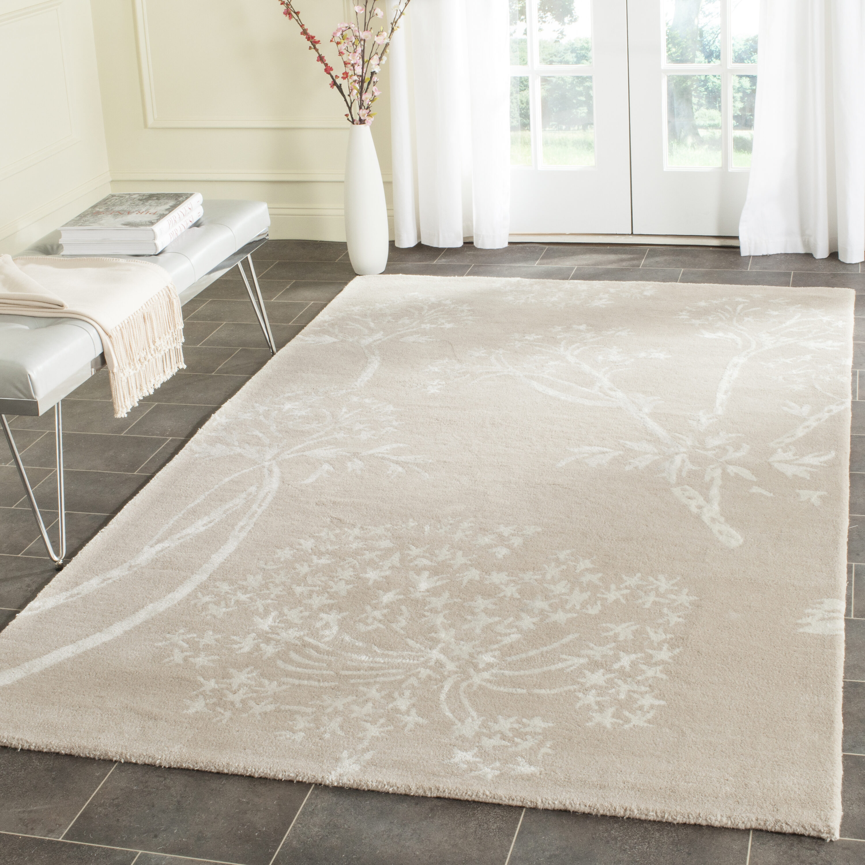 Bella 131 Sand/Ivory Contemporary 5ft x 8ft Medium Rectangle Rug