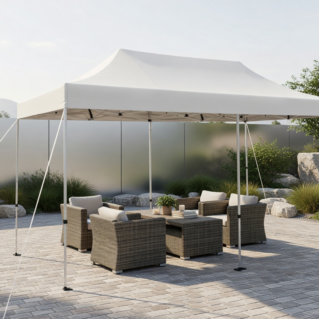 VERYKE 10 ft x 20 ft Pop Up Canopy Tent for Outdoor Patio, Backyard Beach Heavy Duty Metal Frame, UPF 50 Sun Protection, Waterproof 300D Silver Coated Oxford Top, Easy 1 Button Setup Compact Fold