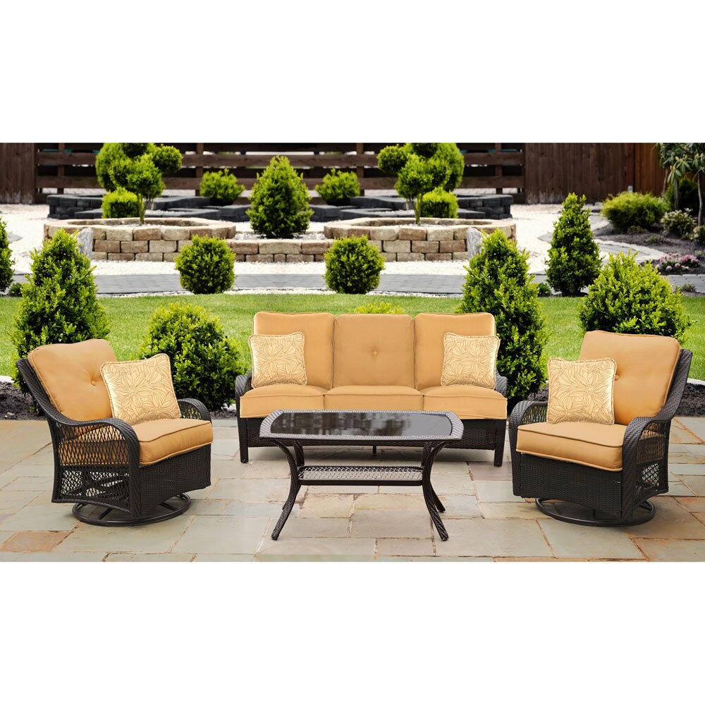 Hanover ORLEANS4PCSW-B-TAN Patio-Conversation-Sets - View #7