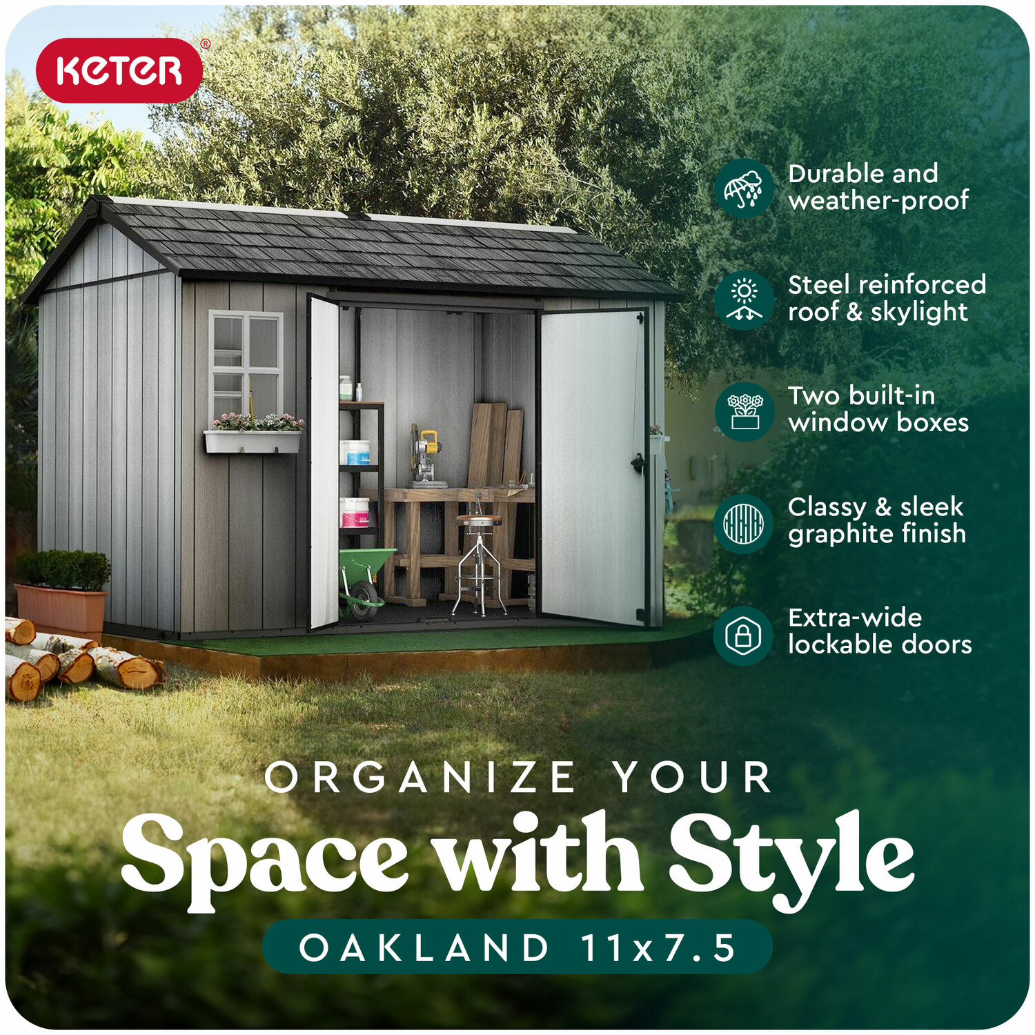 Keter 301442 Vinyl-Resin-Storage-Buildings - View #8