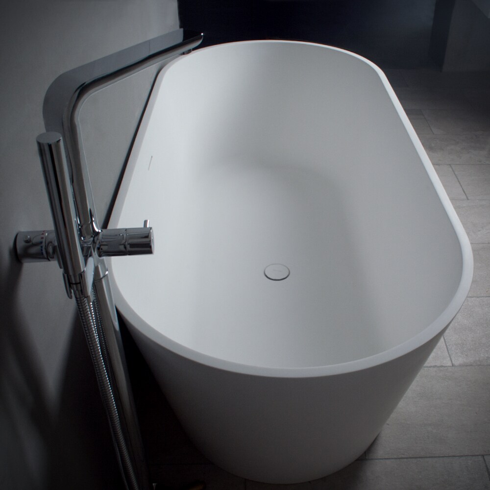 59'' White Matte Solid Surface Freestanding Bathtub